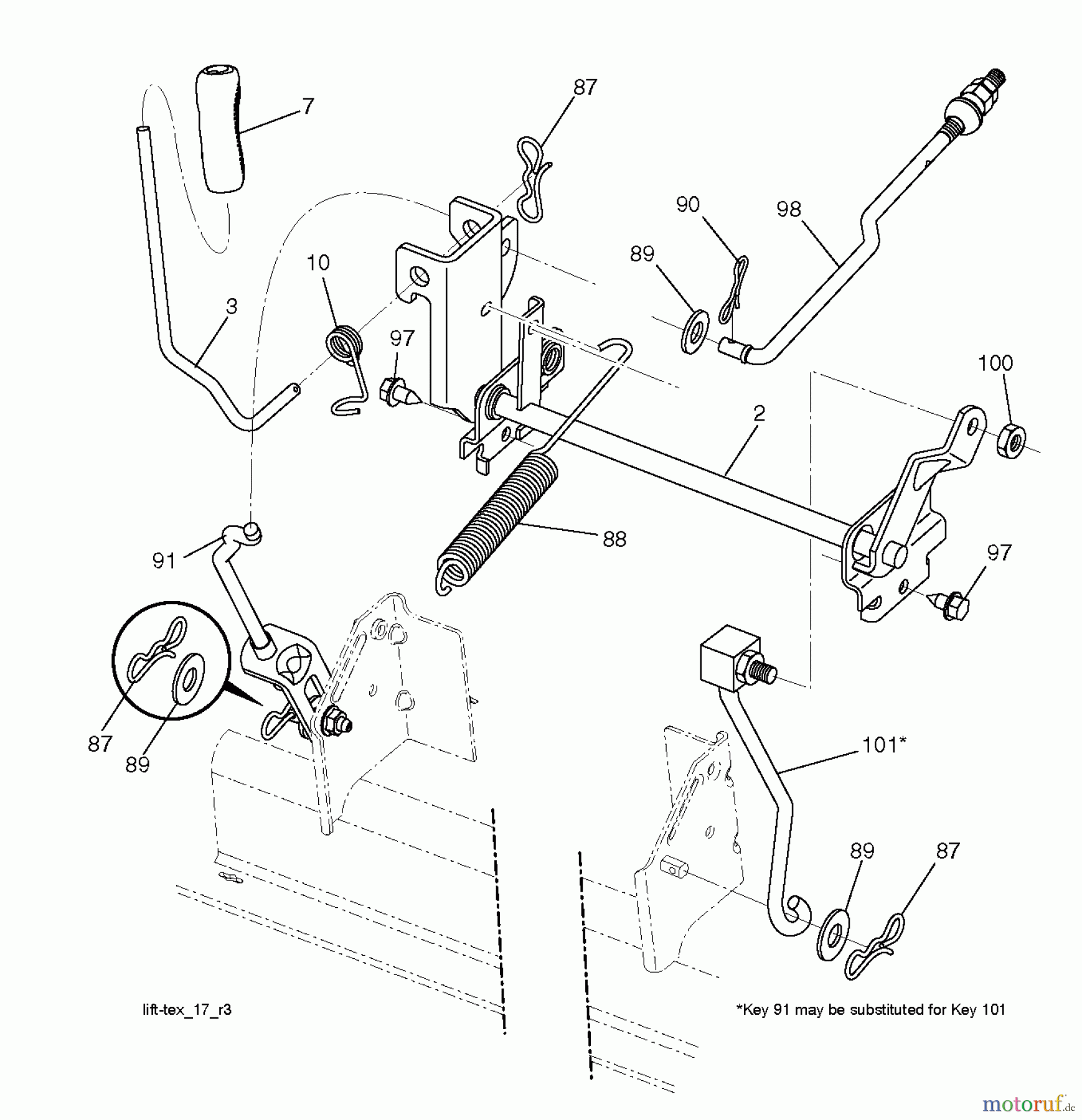 Husqvarna Rasen und Garten Traktoren YTH 20K42 (96041027601) - Husqvarna Yard Tractor (2012-12 & After) MOWER LIFT / DECK LIFT
