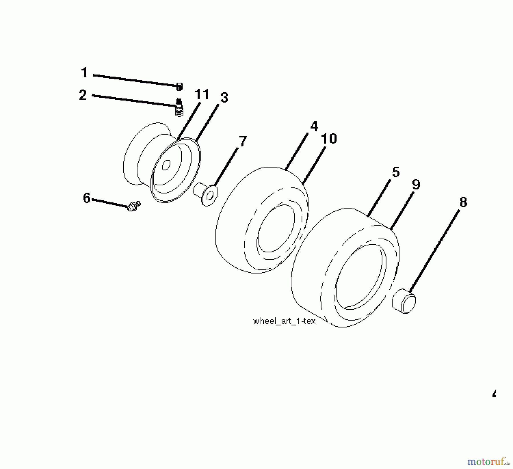 Husqvarna Rasen und Garten Traktoren YTH 20K42 (96041027600) - Husqvarna Yard Tractor (2011-09 & After) WHEELS TIRES