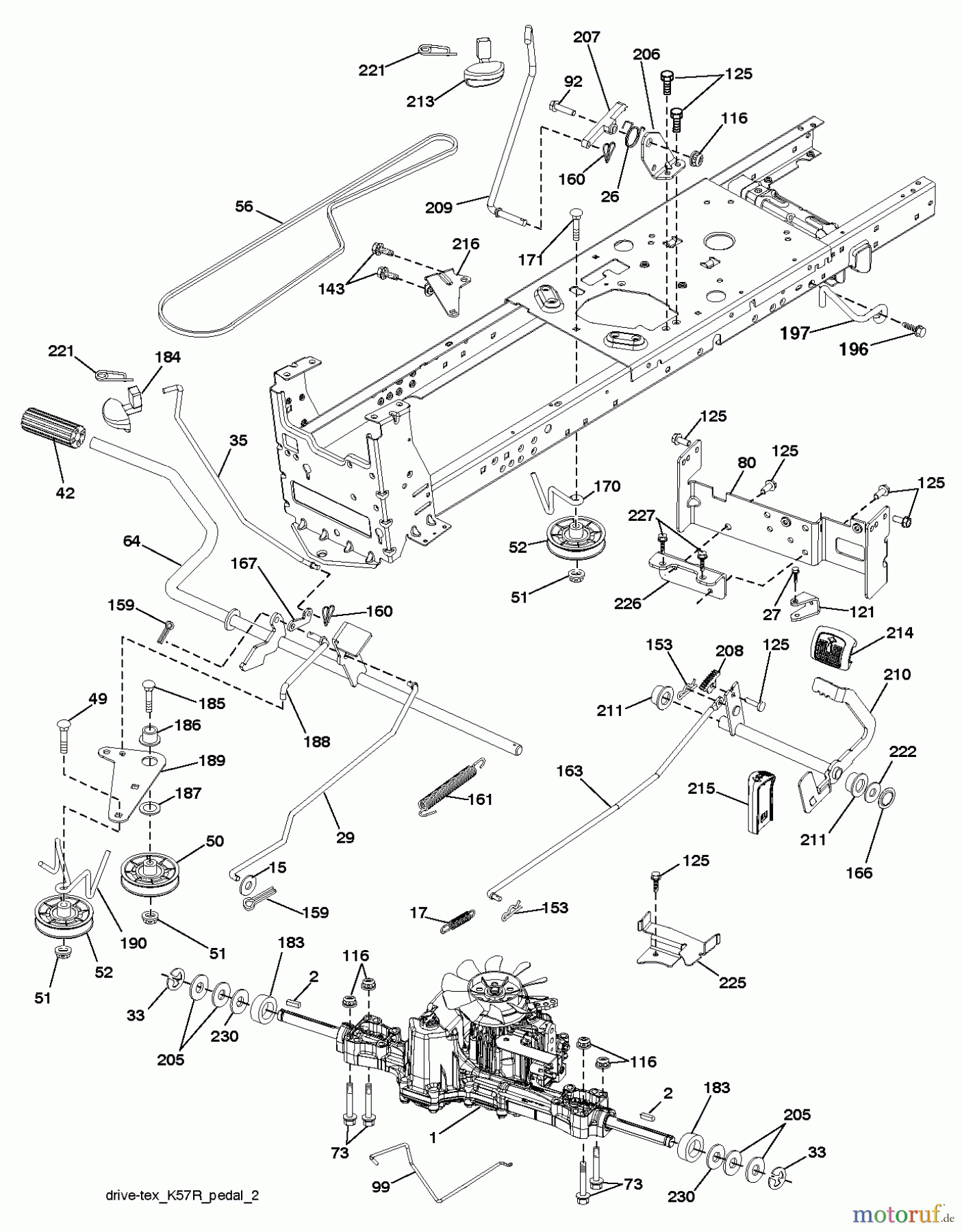 Husqvarna Rasen und Garten Traktoren YTH 23K48 (96045003600) - Husqvarna Yard Tractor (2011-08 & After) DRIVE