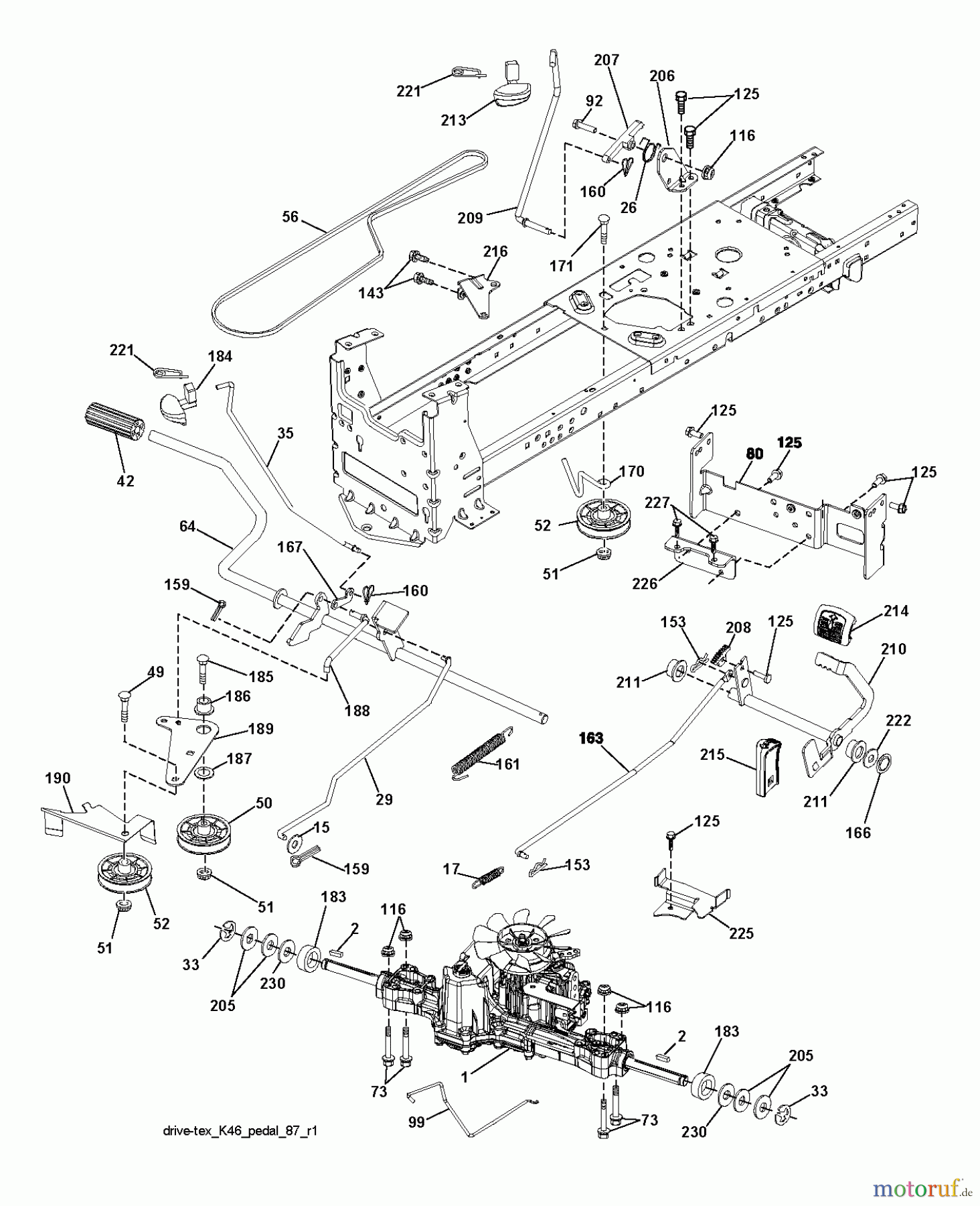 Husqvarna Rasen und Garten Traktoren YTH 23V42 (96043014600) - Husqvarna Yard Tractor (2012-08 & After) DRIVE