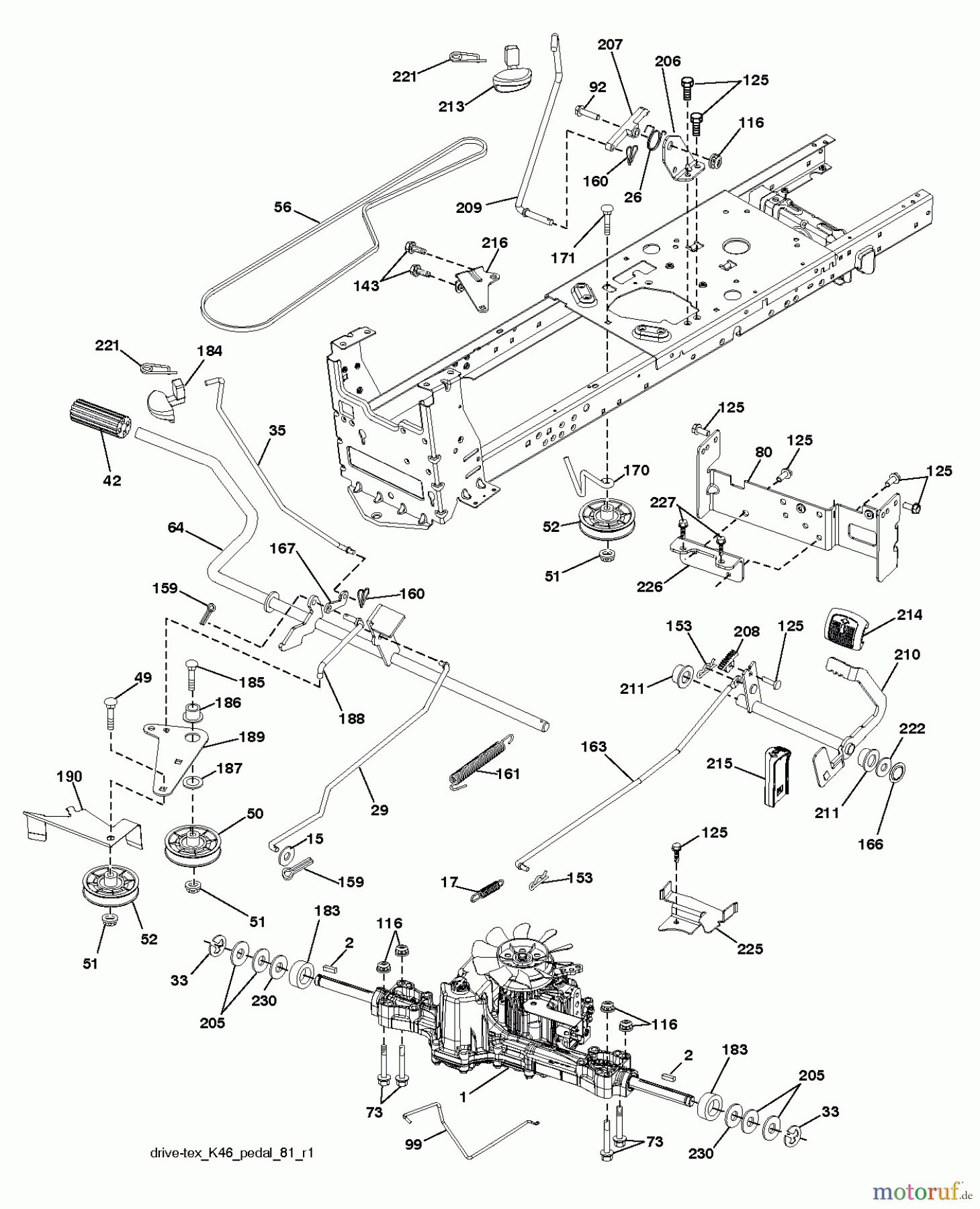 Husqvarna Rasen und Garten Traktoren YTH 22V42 (250190) - Husqvarna Yard Tractor (2012-10 & After) DRIVE