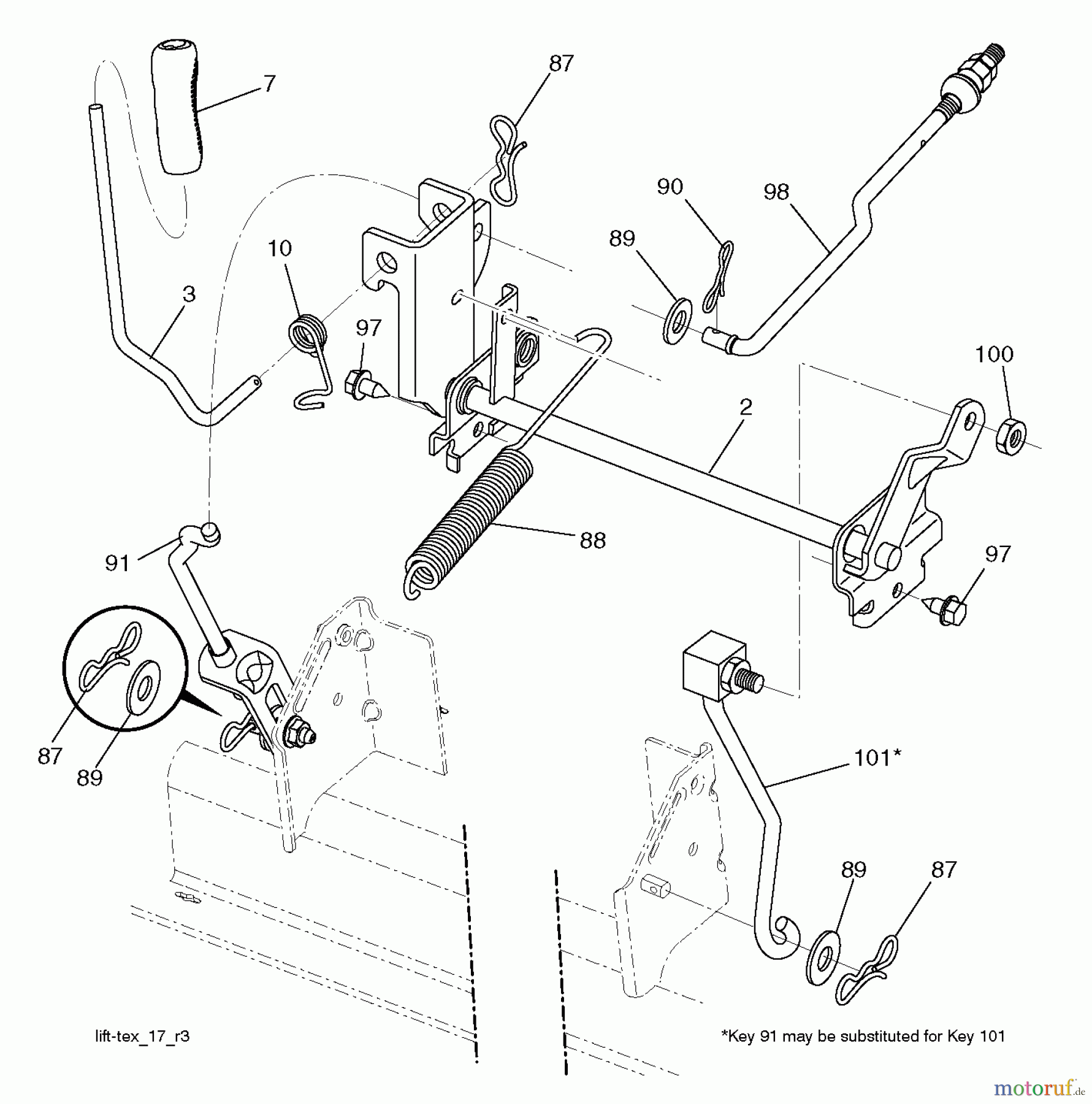 Husqvarna Rasen und Garten Traktoren YTH 22V42 (250190) - Husqvarna Yard Tractor (2012-10 & After) MOWER LIFT LEVER