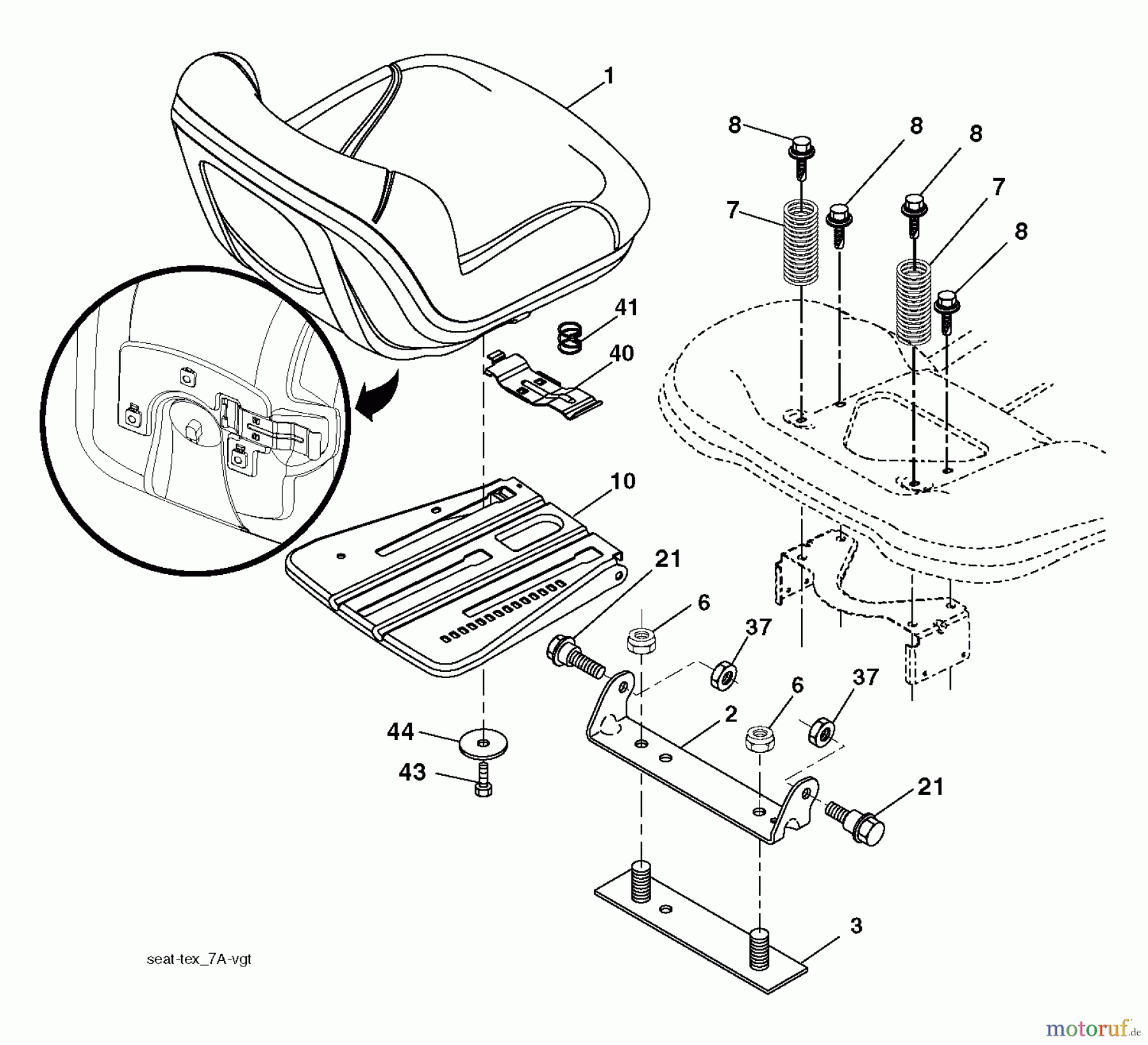 Husqvarna Rasen und Garten Traktoren YTH 22V42 (96043018600) - Husqvarna Yard Tractor (2013-09) SEAT