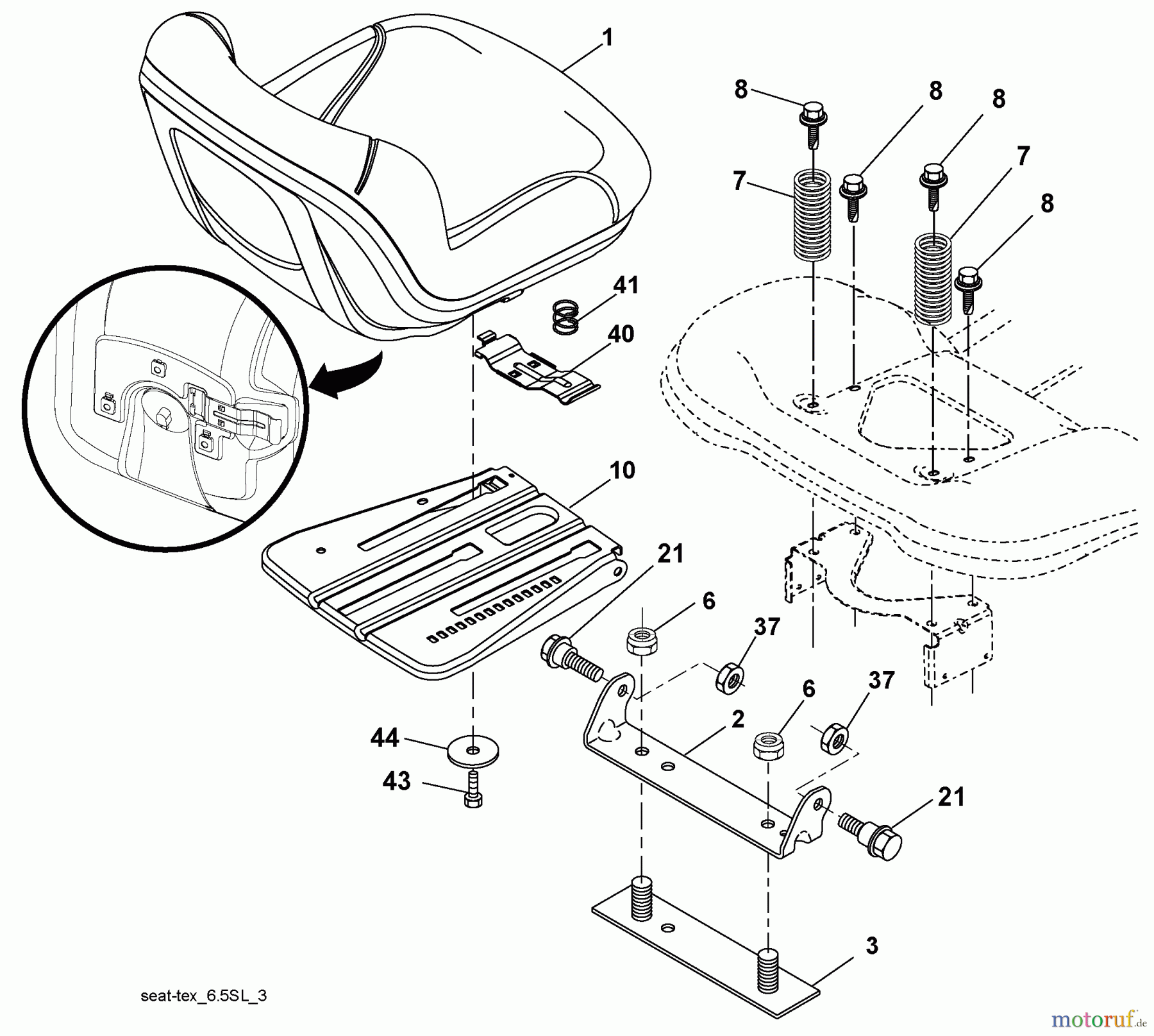 Husqvarna Rasen und Garten Traktoren YTH 23V42LS (96043008800) - Husqvarna Yard Tractor (2009-12 & After) Seat Assembly
