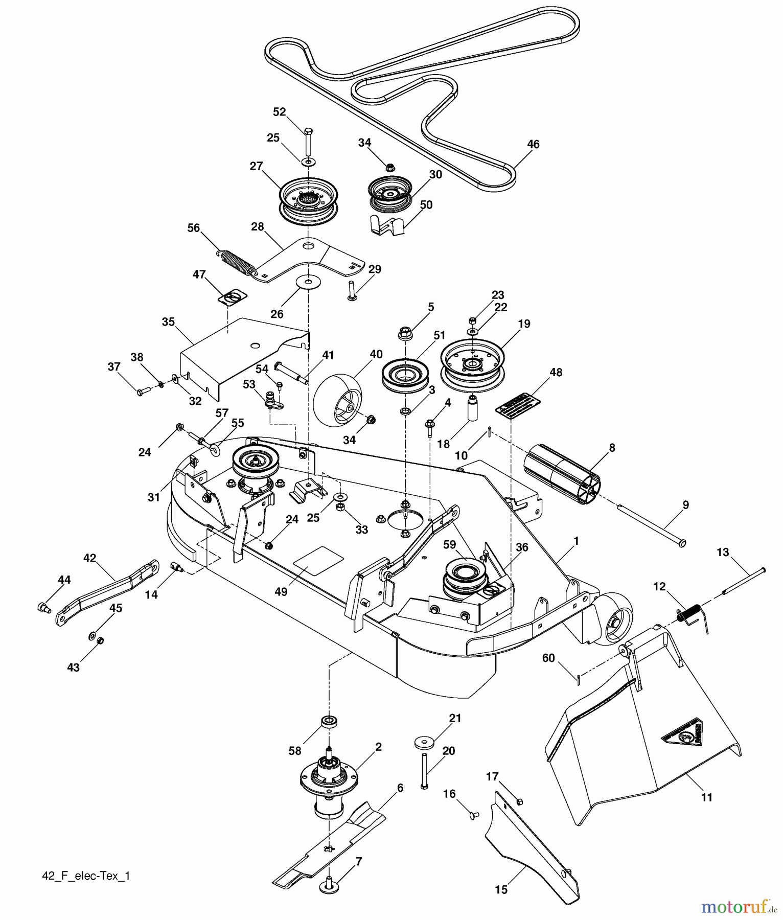 Husqvarna Rasen und Garten Traktoren YTH 23V42LS (96043008801) - Husqvarna Yard Tractor (2010-05 & After) Mower Deck