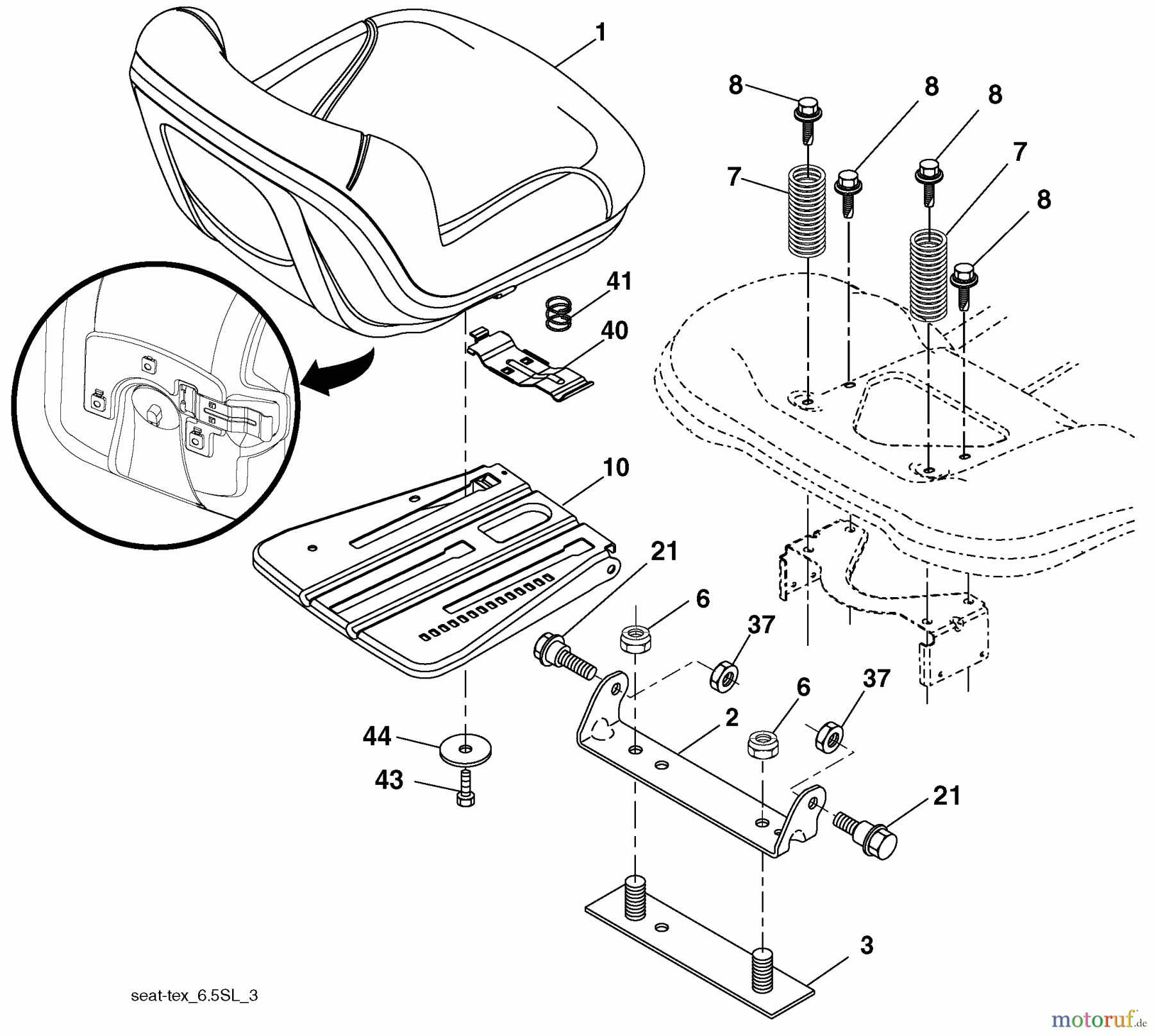 Husqvarna Rasen und Garten Traktoren YTH 23V42LS (96043008801) - Husqvarna Yard Tractor (2010-05 & After) Seat Assembly