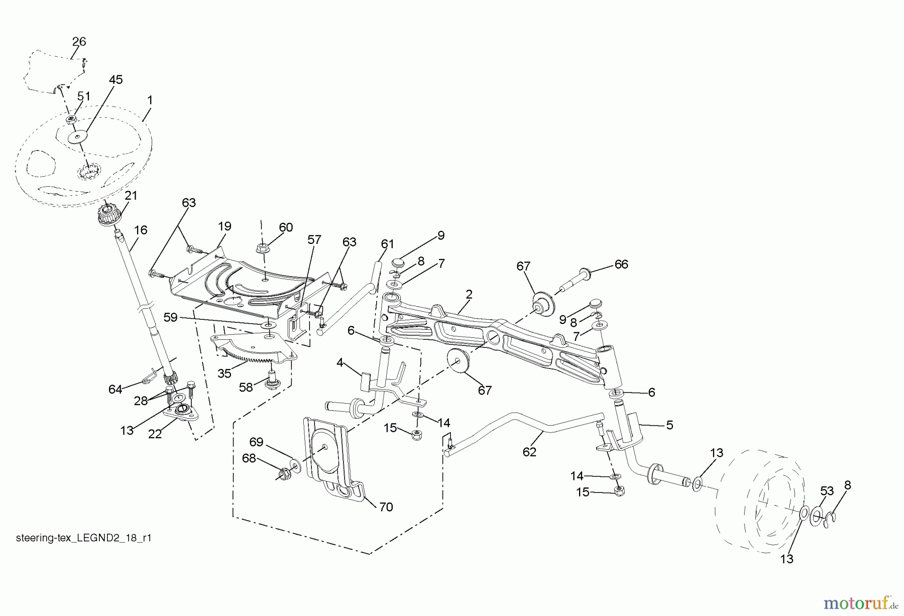 Husqvarna Rasen und Garten Traktoren YTH 23V48 (96043008601) - Husqvarna Yard Tractor (2010-04 to 2010-06) Steering Assembly