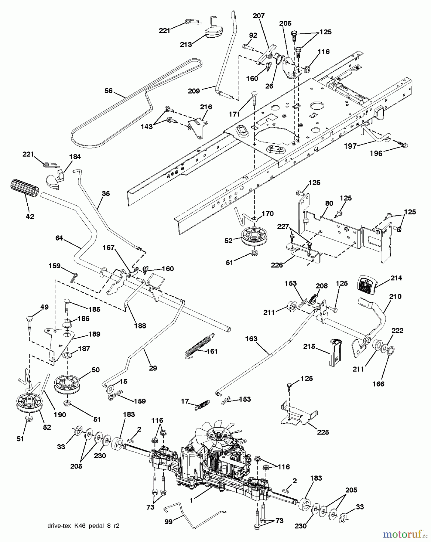 Husqvarna Rasen und Garten Traktoren YTH 23V48 (96043008601) - Husqvarna Yard Tractor (2010-07 & After) DRIVE