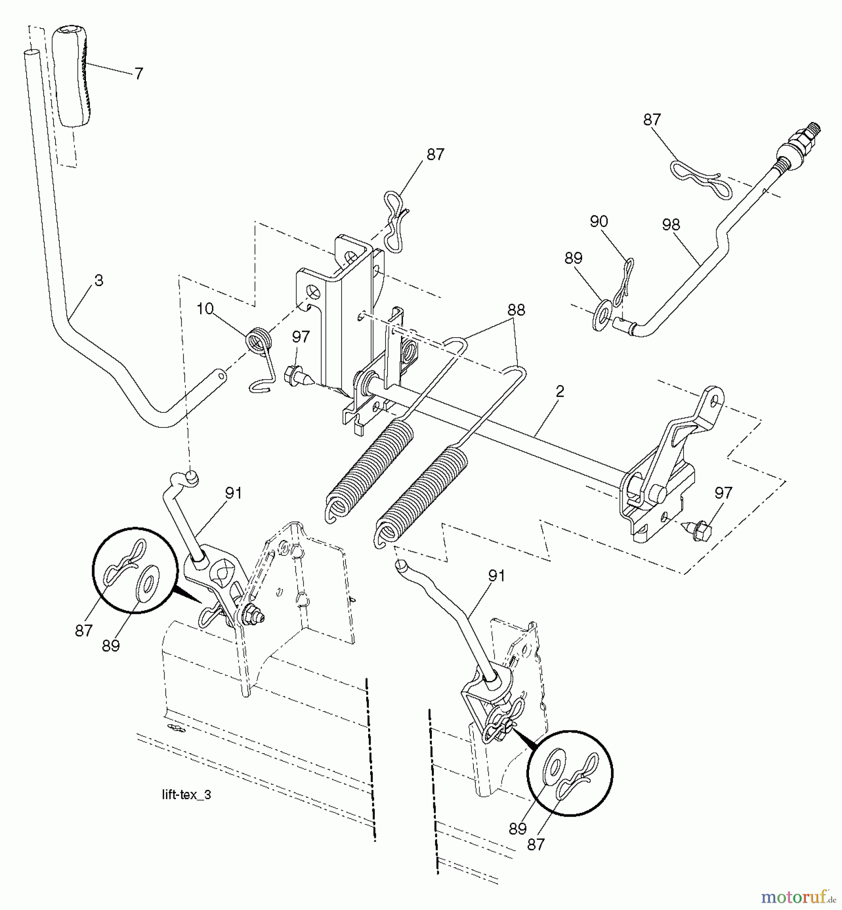 Husqvarna Rasen und Garten Traktoren YTH 23V48 (96043008601) - Husqvarna Yard Tractor (2010-07 & After) MOWER LIFT / DECK LIFT