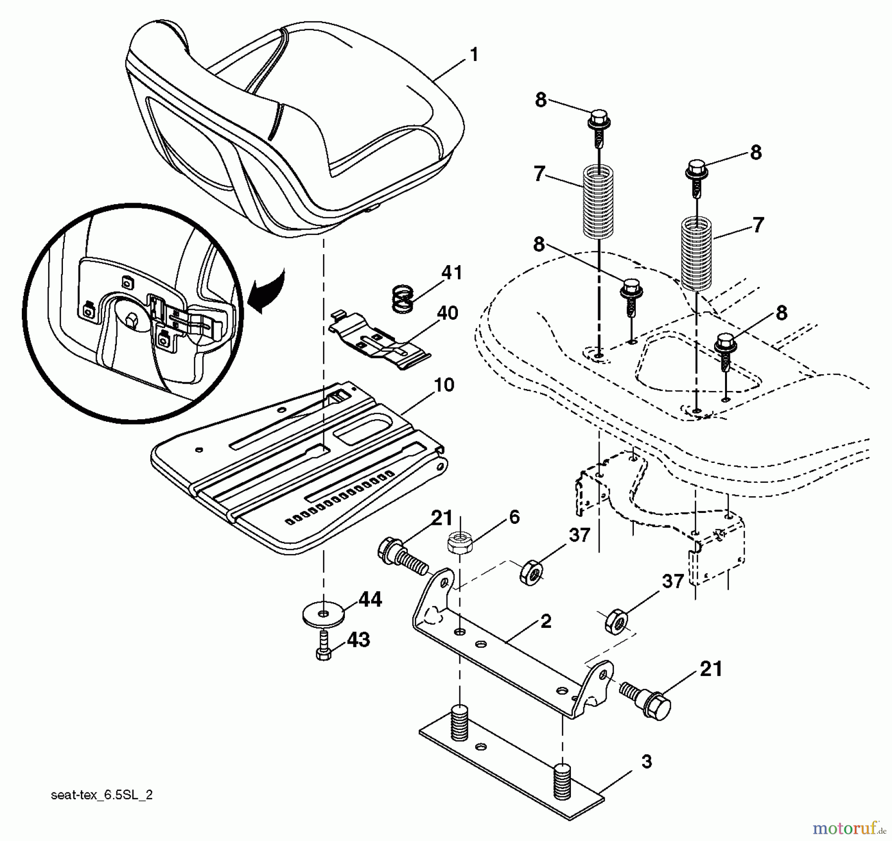 Husqvarna Rasen und Garten Traktoren YTH 23V48 (96043008601) - Husqvarna Yard Tractor (2010-07 & After) SEAT