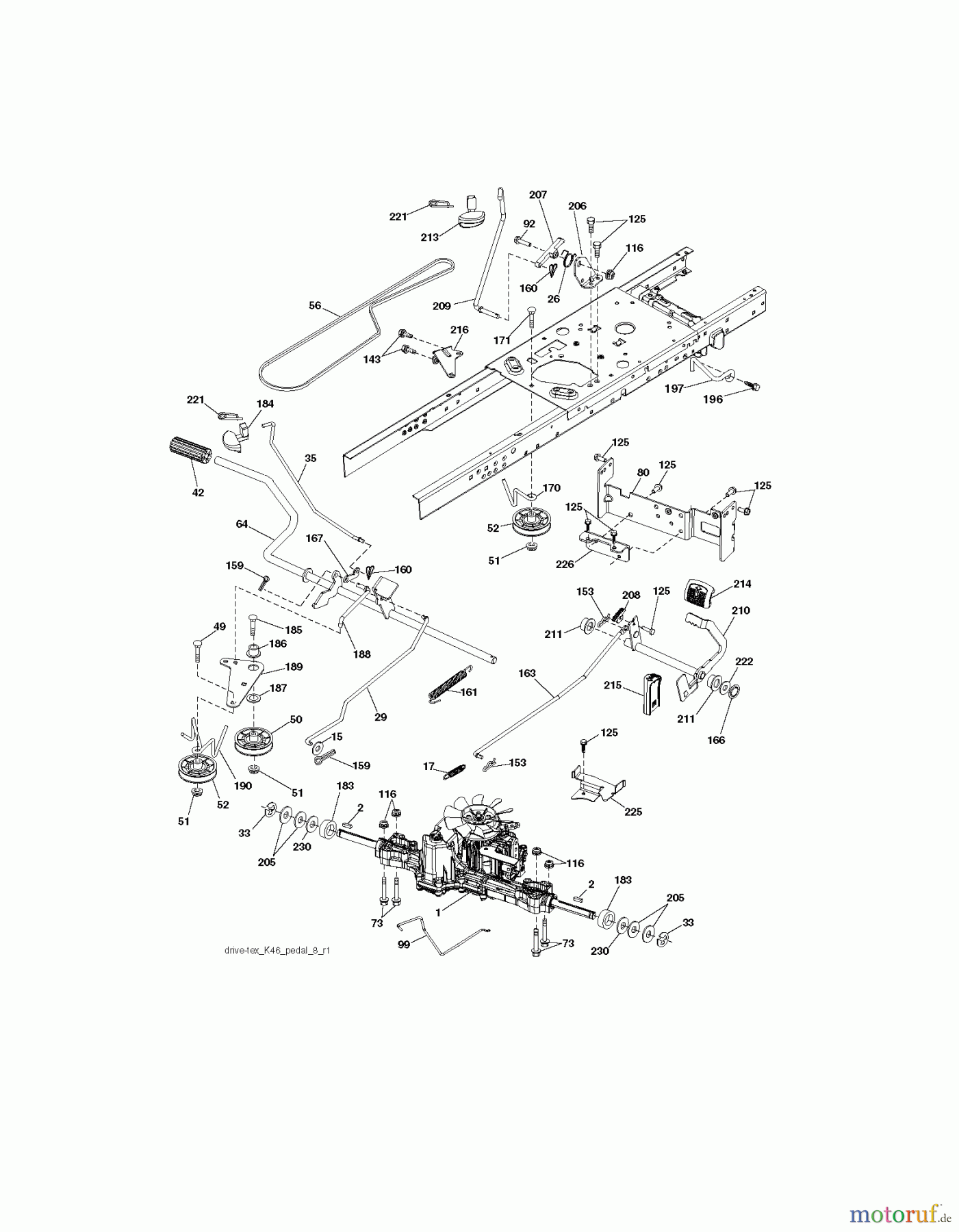 Husqvarna Rasen und Garten Traktoren YTH 23V48 (96043009600) - Husqvarna Yard Tractor (2012-02 & After) DRIVE