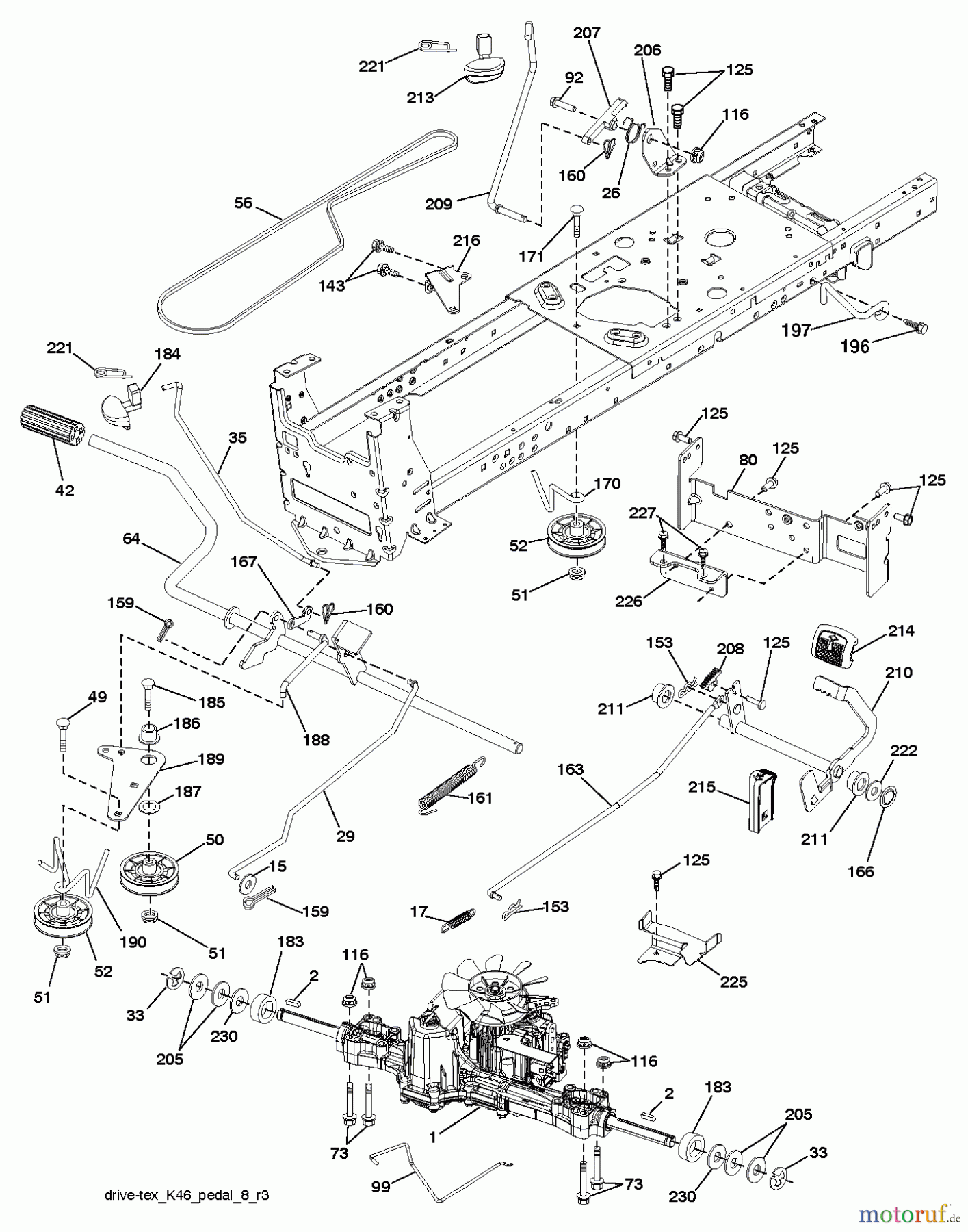 Husqvarna Rasen und Garten Traktoren YTH 23V48 (96043011003) - Husqvarna Yard Tractor (2011-08 & After) DRIVE