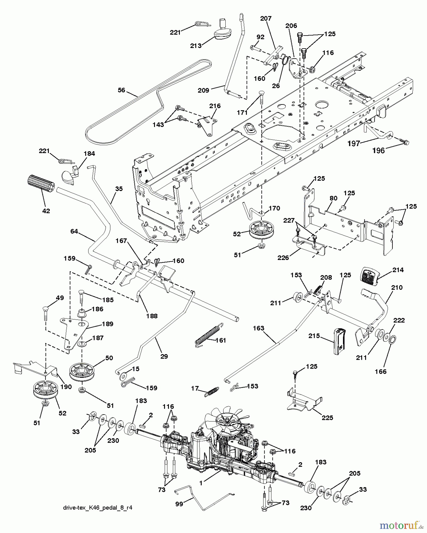 Husqvarna Rasen und Garten Traktoren YTH 23V48 (96043012503) - Husqvarna Yard Tractor (2012-09 & After) DRIVE