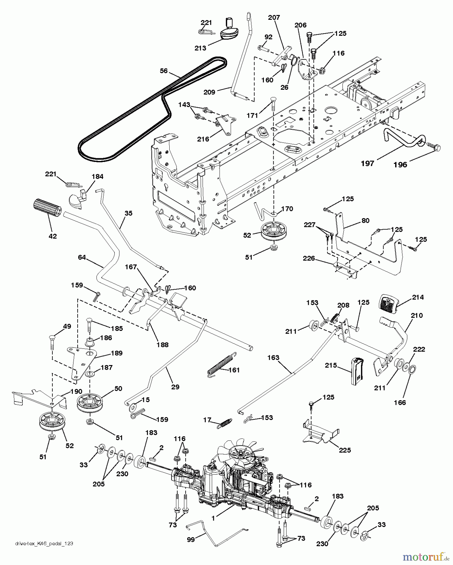 Husqvarna Rasen und Garten Traktoren YTH 23V48 (96043017500) - Husqvarna Yard Tractor (2013-09) DRIVE