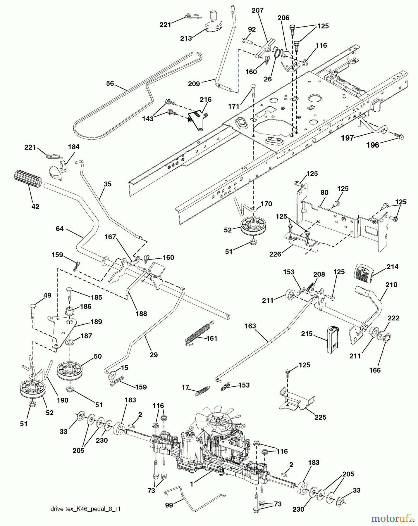 Husqvarna Rasen und Garten Traktoren YTH 23V48 (96045008600) - Husqvarna Yard Tractor (2010-01 & After) Drive