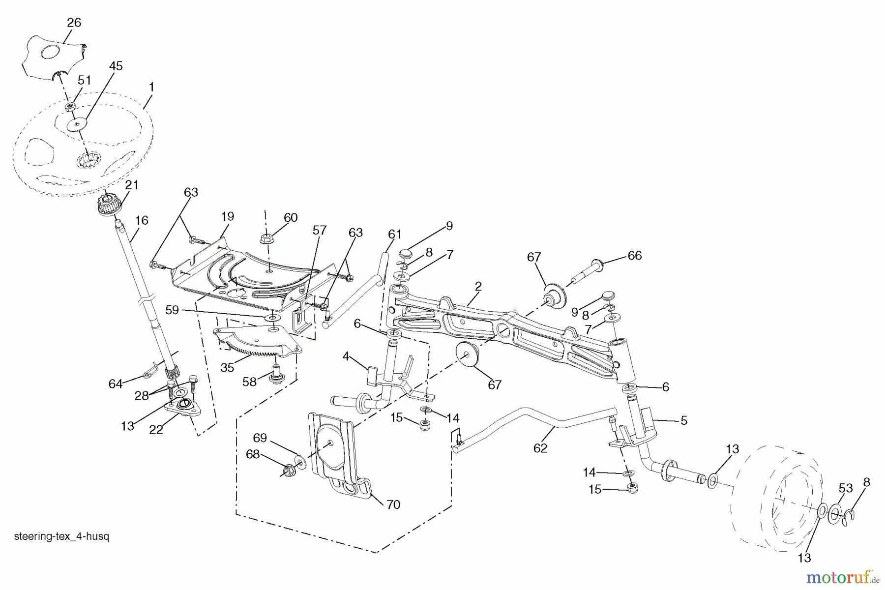 Husqvarna Rasen und Garten Traktoren YTH 23V48 (96045008600) - Husqvarna Yard Tractor (2010-01 & After) Steering Assembly