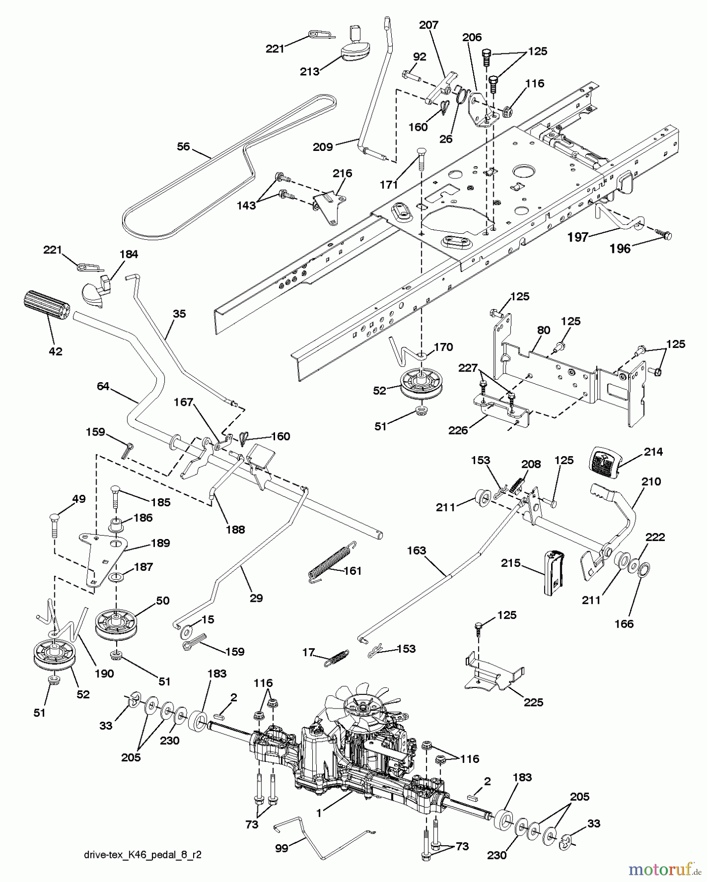 Husqvarna Rasen und Garten Traktoren YTH 23V48 (96048001000) - Husqvarna Yard Tractor (2010-10 & After) DRIVE