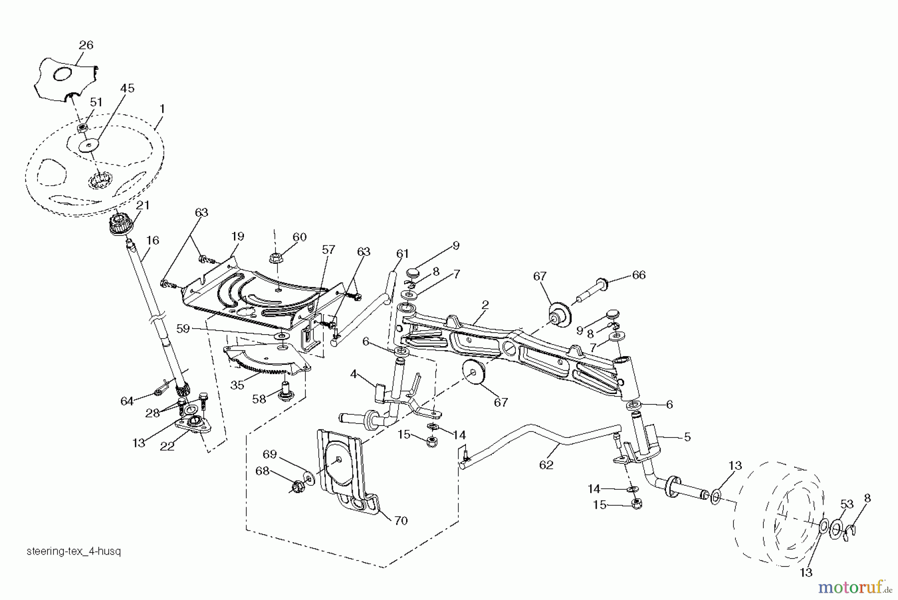  Husqvarna Rasen und Garten Traktoren YTH 23V48 (96043011002) - Husqvarna Yard Tractor (2011-06 & After) STEERING