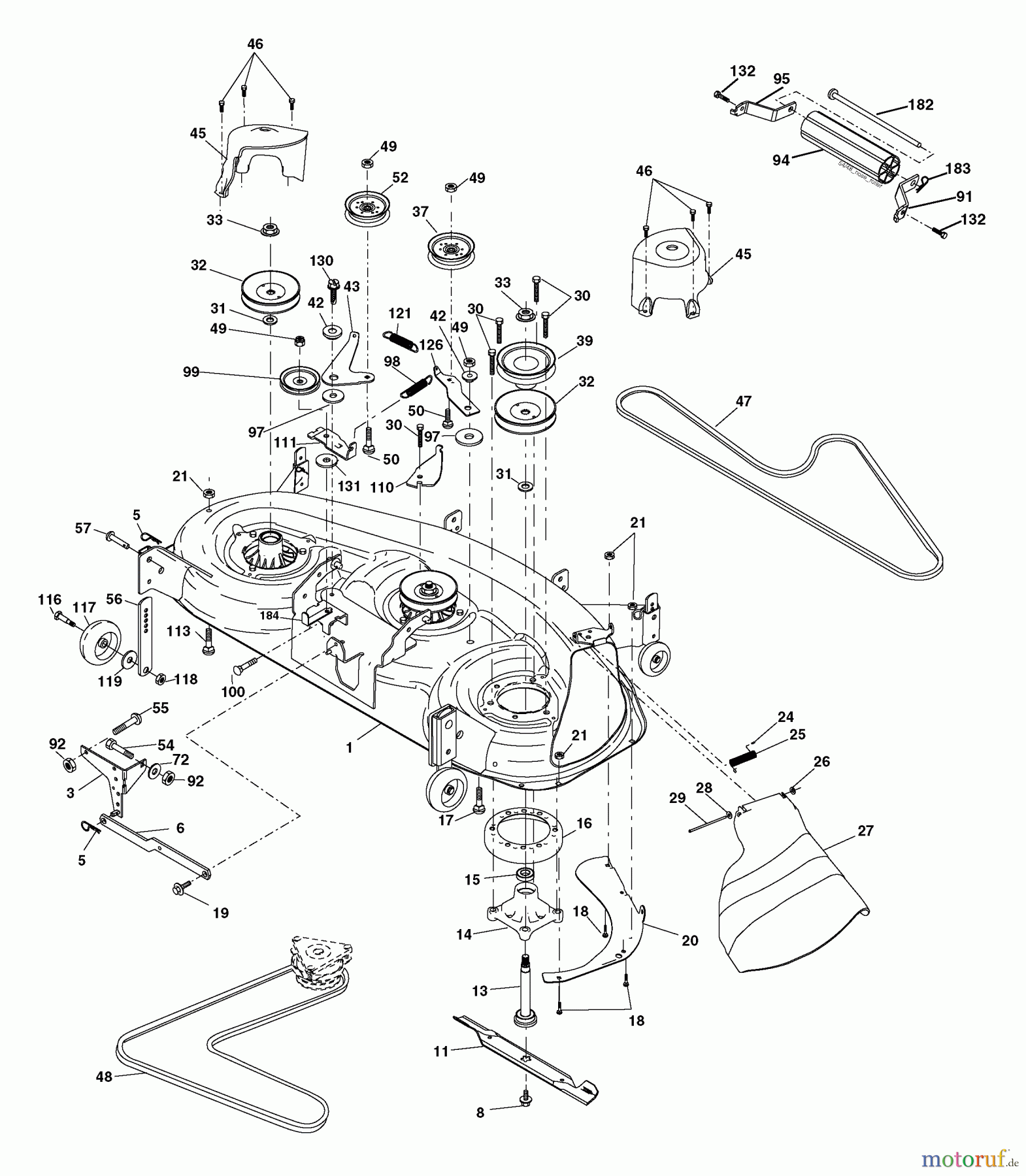 Husqvarna Rasen und Garten Traktoren YTH 2448 (960130007) (917.279080) - Husqvarna Yard Tractor (2004-12 & After) (Sears Craftsman) Mower Deck
