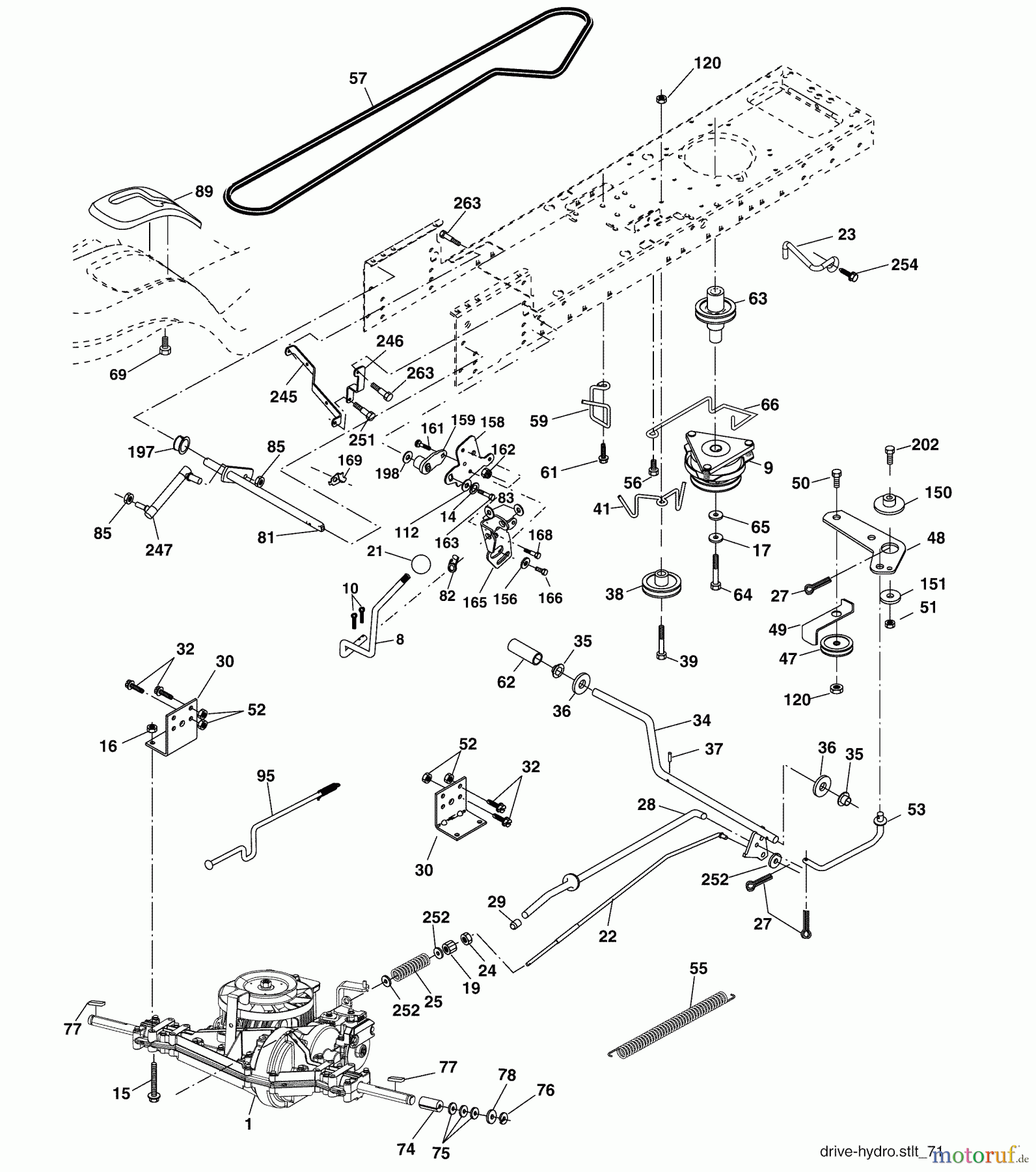 Husqvarna Rasen und Garten Traktoren YTH 2448 (960130007) (917.279081) - Husqvarna Yard Tractor (2005-08 & After) (Sears Craftsman) Drive
