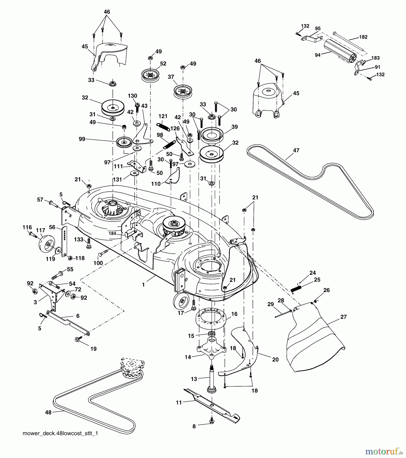Husqvarna Rasen und Garten Traktoren YTH 2448 (960130007) (917.279081) - Husqvarna Yard Tractor (2005-08 & After) (Sears Craftsman) Mower Deck