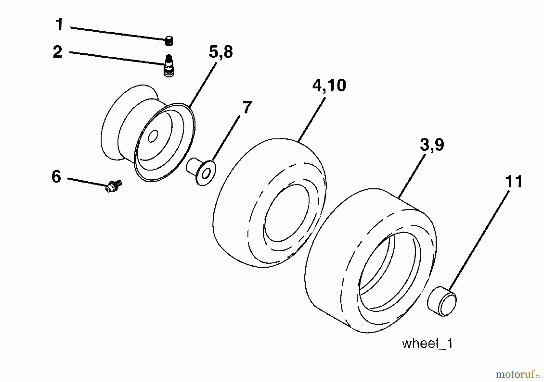 Husqvarna Rasen und Garten Traktoren YTH 2448 (960130007) (917.279081) - Husqvarna Yard Tractor (2005-08 & After) (Sears Craftsman) Wheels/ Tires