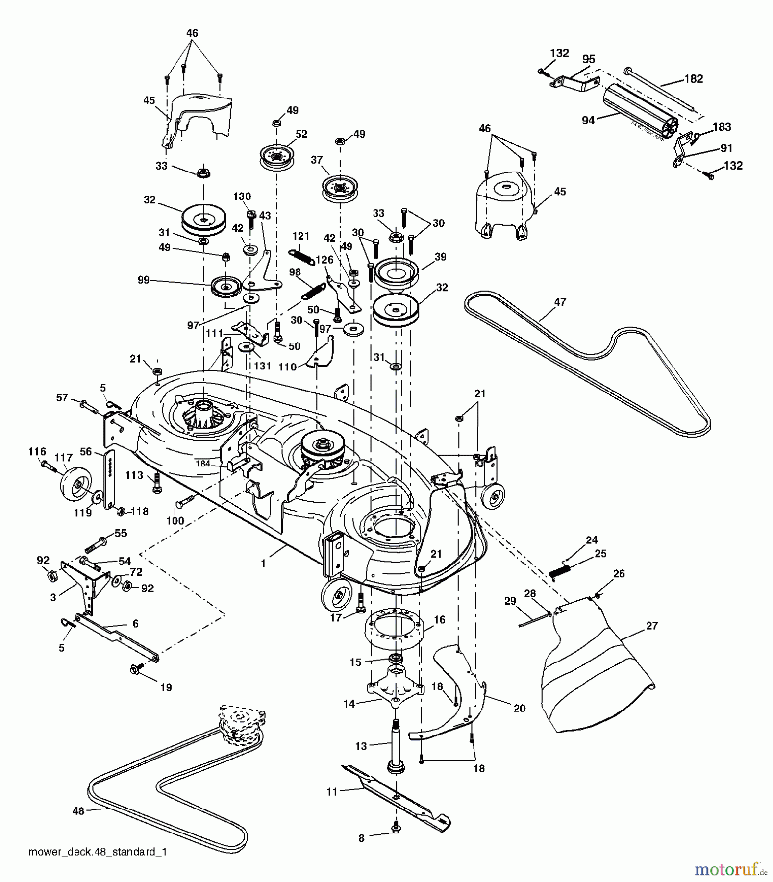 Husqvarna Rasen und Garten Traktoren YTH 2448 (96013000700) - Husqvarna Yard Tractor (2005-09 & After) Mower Deck