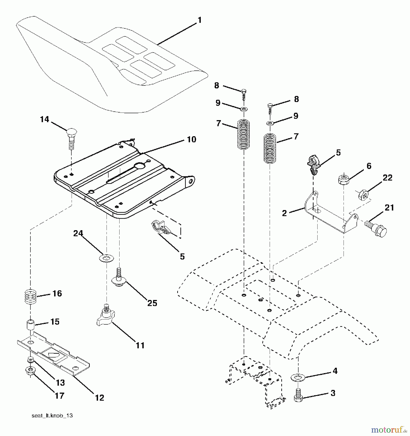 Husqvarna Rasen und Garten Traktoren YTH 2448 (96013000700) - Husqvarna Yard Tractor (2005-09 & After) Seat Assembly