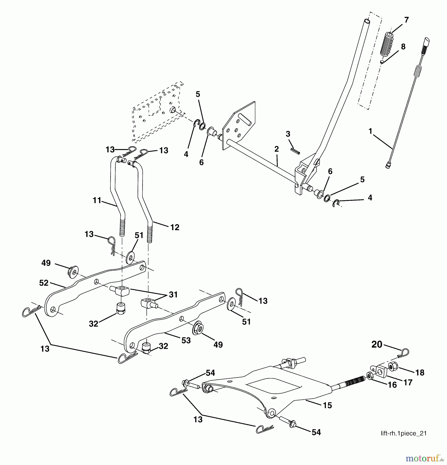 Husqvarna Rasen und Garten Traktoren YTH 2448 (96015000100) - Husqvarna Yard Tractor (2005-03 & After) Mower Lift