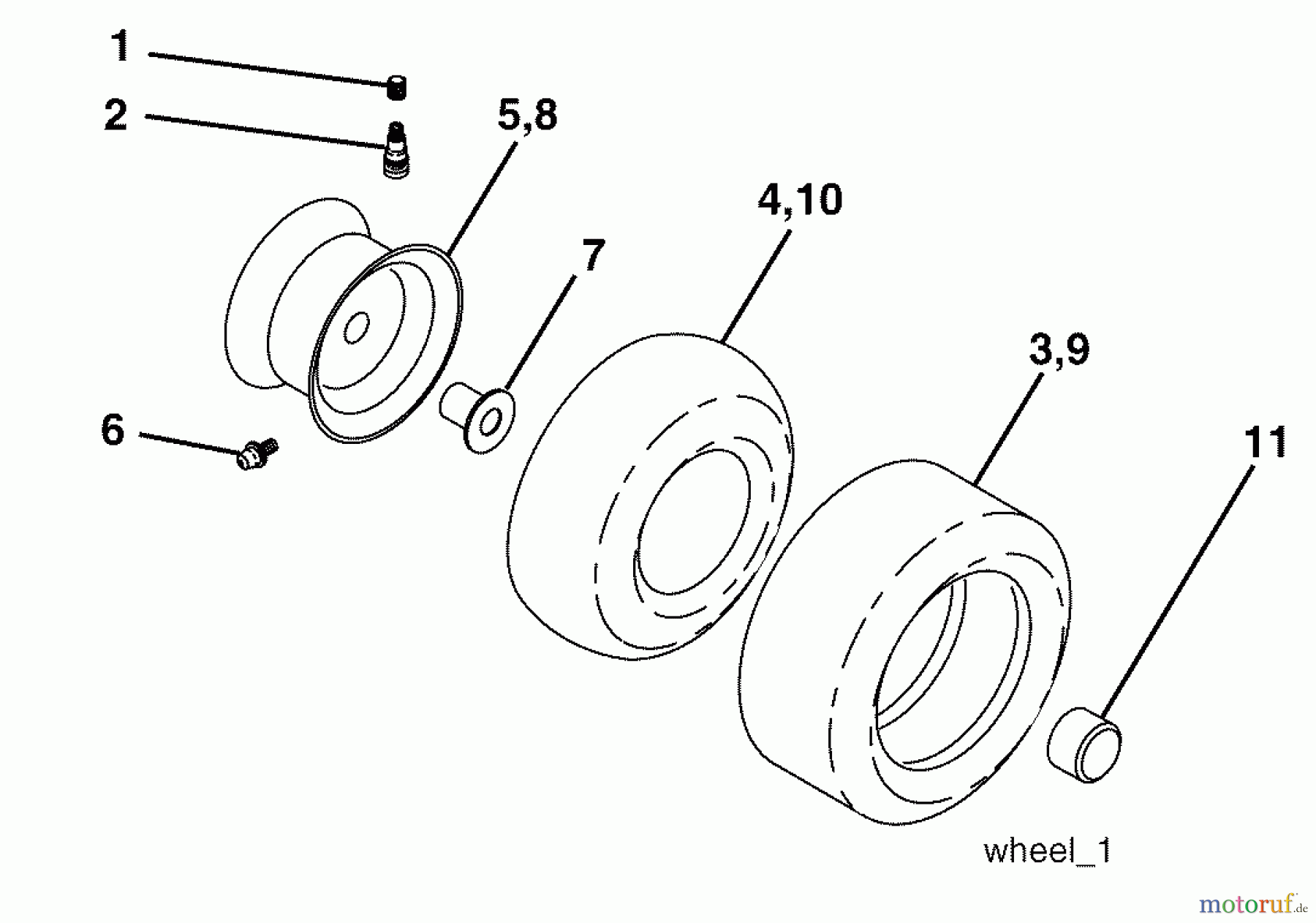 Husqvarna Rasen und Garten Traktoren YTH 2448 (96015000102) - Husqvarna Yard Tractor (2005-03 & After) Wheels/ Tires