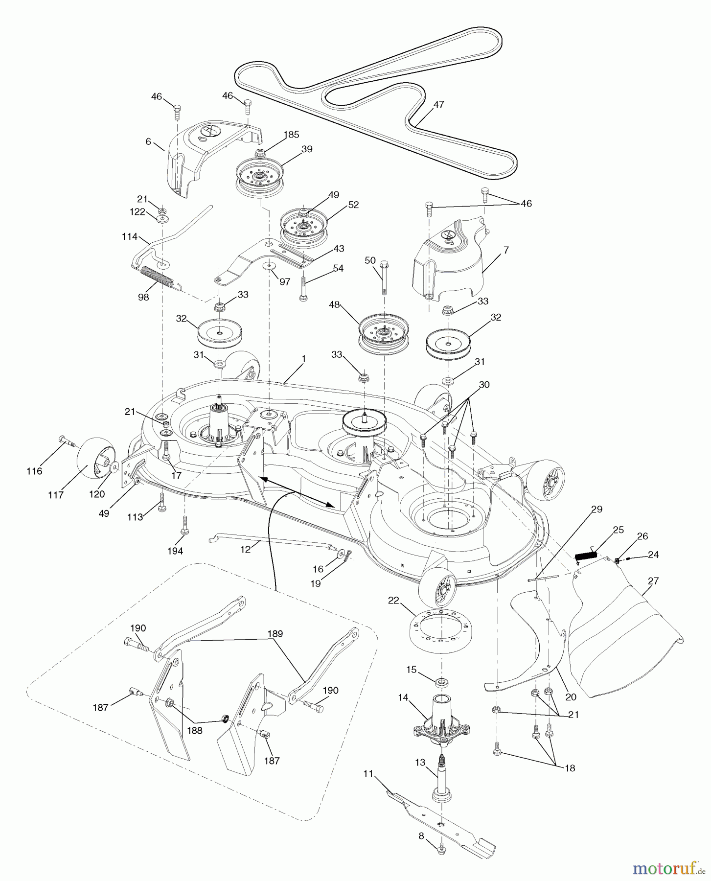 Husqvarna Rasen und Garten Traktoren YTH 2448T (917.279200) - Husqvarna Yard Tractor (2006-05 & After) (Sears Craftsman) Mower Deck
