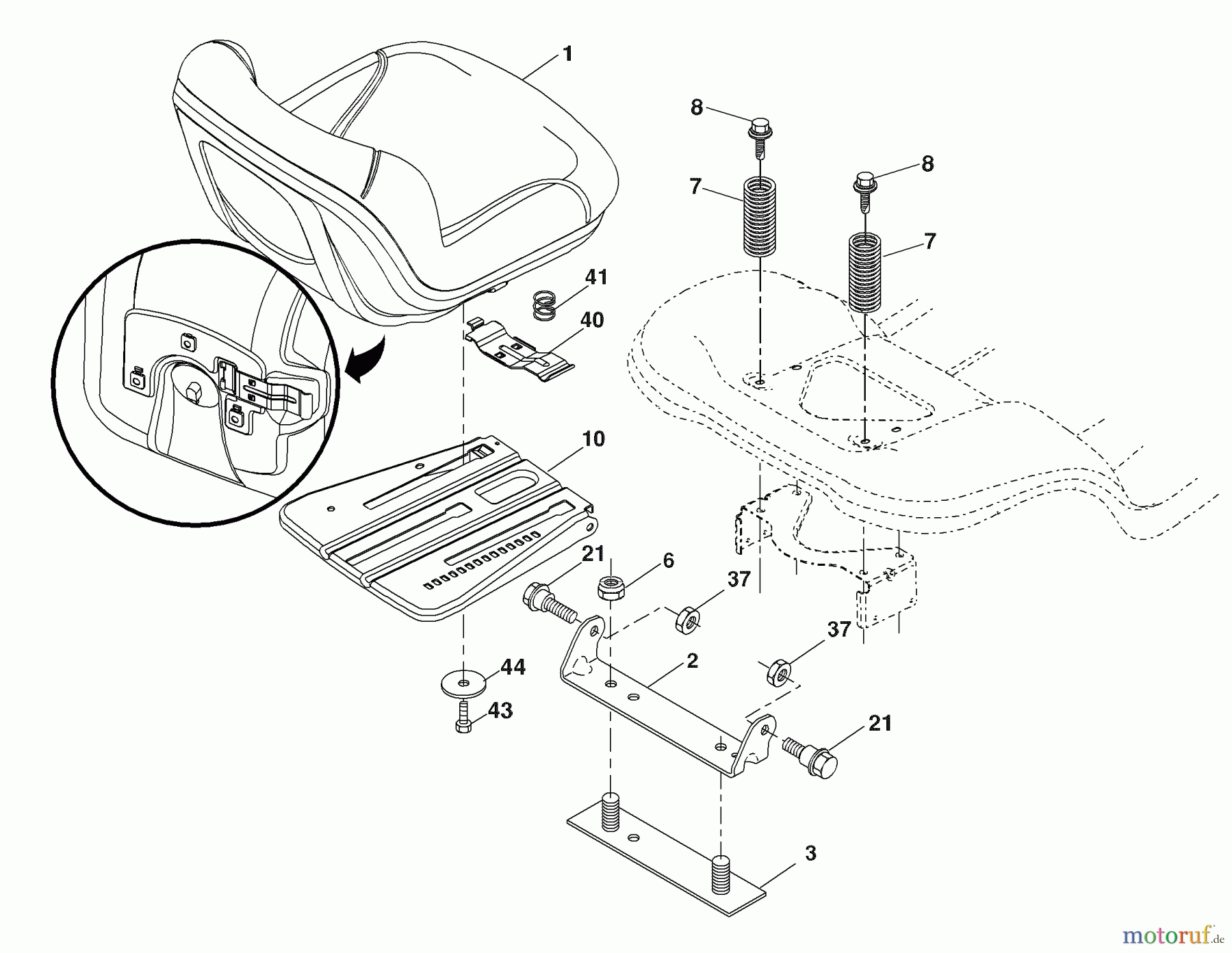 Husqvarna Rasen und Garten Traktoren YTH 2454 (96043003401) - Husqvarna Yard Tractor (2006-12 & After) Seat