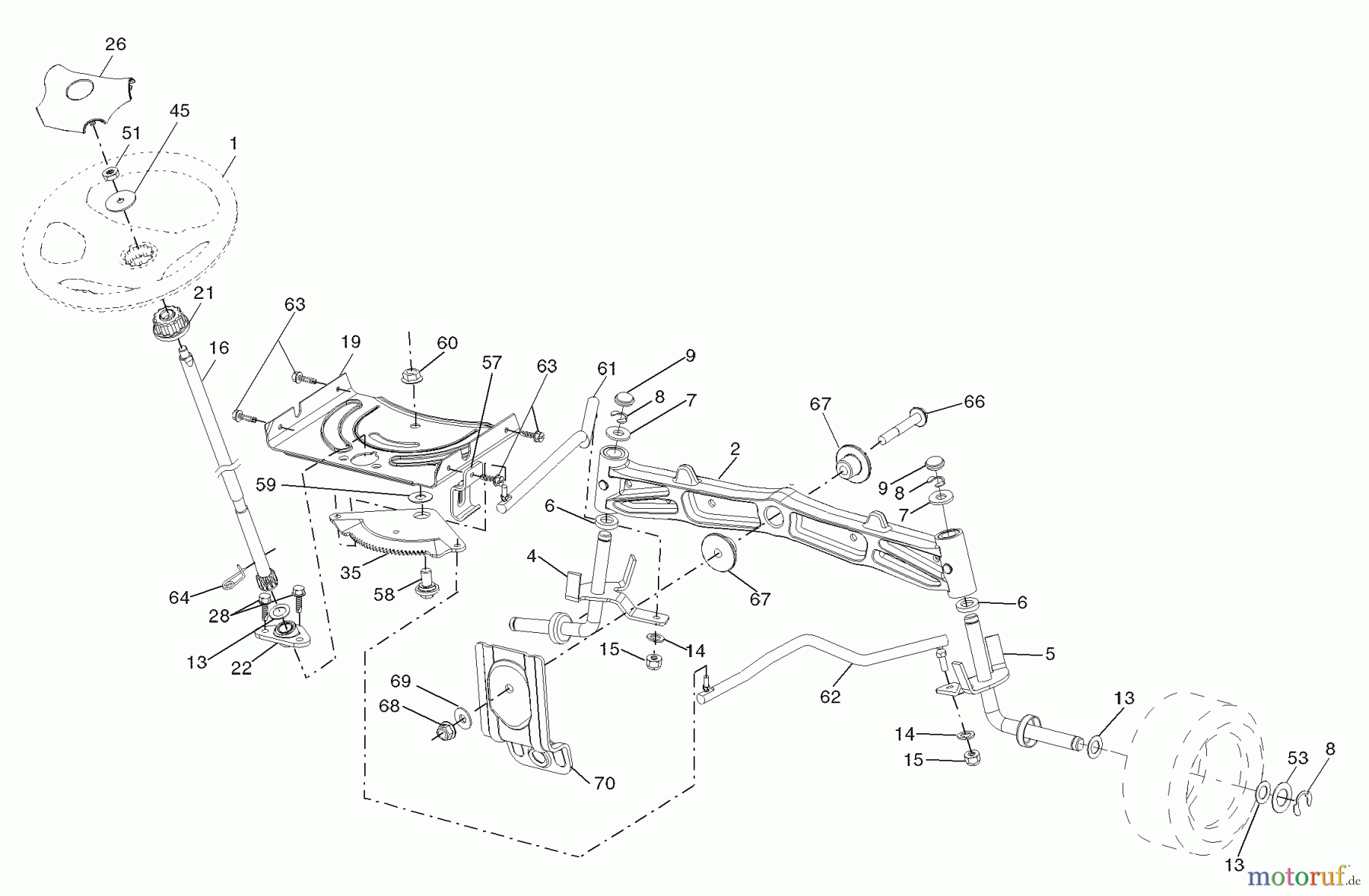 Husqvarna Rasen und Garten Traktoren YTH 2454 (96043003401) - Husqvarna Yard Tractor (2006-12 & After) Steering