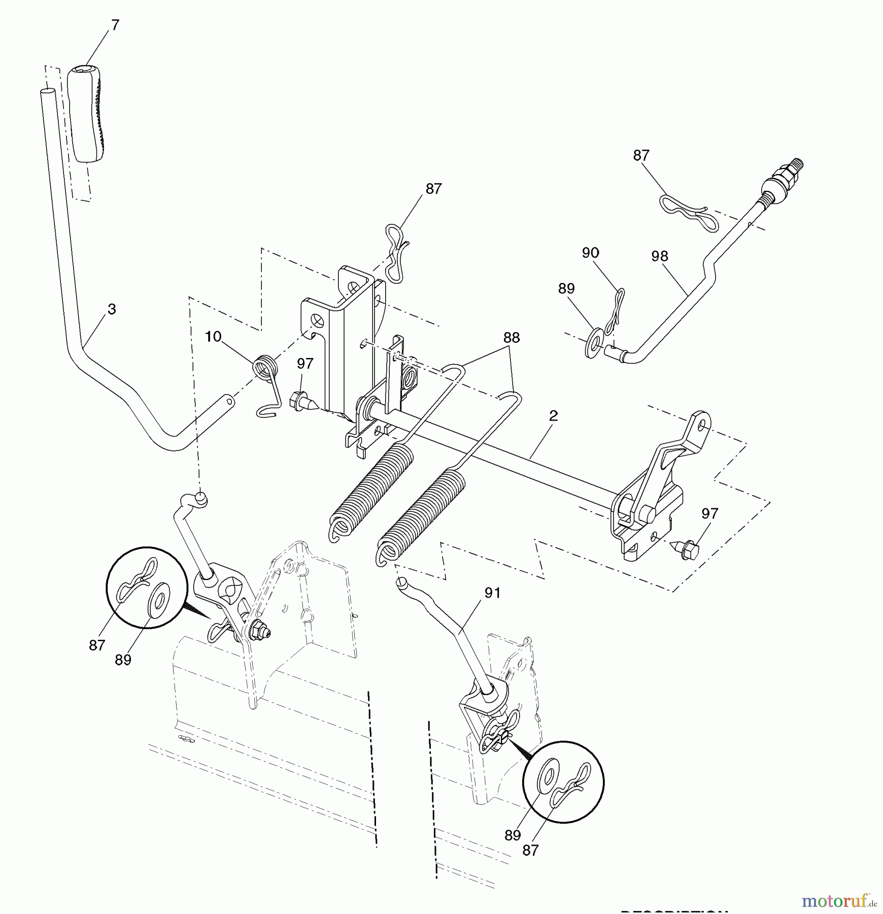 Husqvarna Rasen und Garten Traktoren YTH 2454 (96043003402) - Husqvarna Yard Tractor (2008-02 & After) Mower Lift