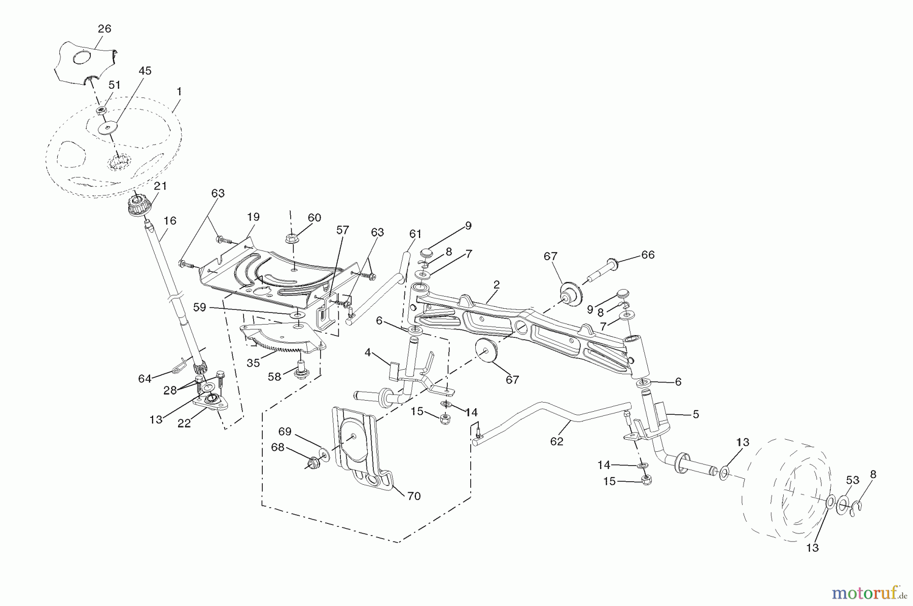 Husqvarna Rasen und Garten Traktoren YTH 2454 (96043003402) - Husqvarna Yard Tractor (2008-02 & After) Steering Assembly