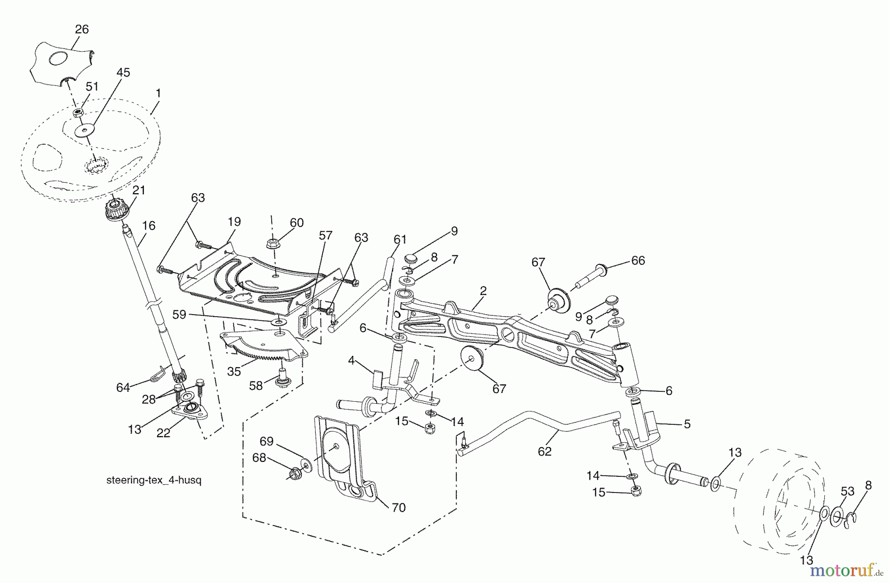Husqvarna Rasen und Garten Traktoren YTH 2454 (96043005300) - Husqvarna Yard Tractor (2007-12 & After) Steering Assembly