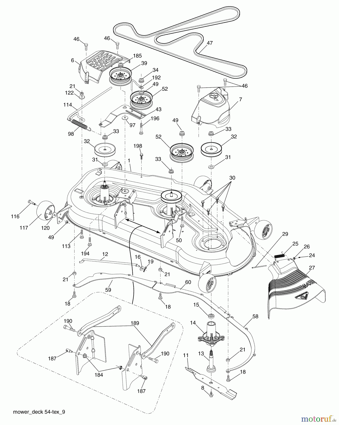 Husqvarna Rasen und Garten Traktoren YTH 2454 (96043005301) - Husqvarna Yard Tractor (2008-09 & After) Mower Deck