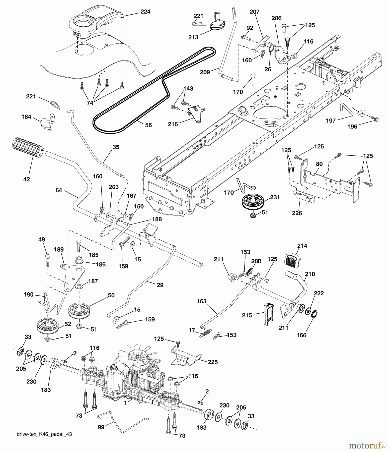 Husqvarna Rasen und Garten Traktoren YTH 2454 (96043005401) - Husqvarna Yard Tractor (2008-12 & After) Drive