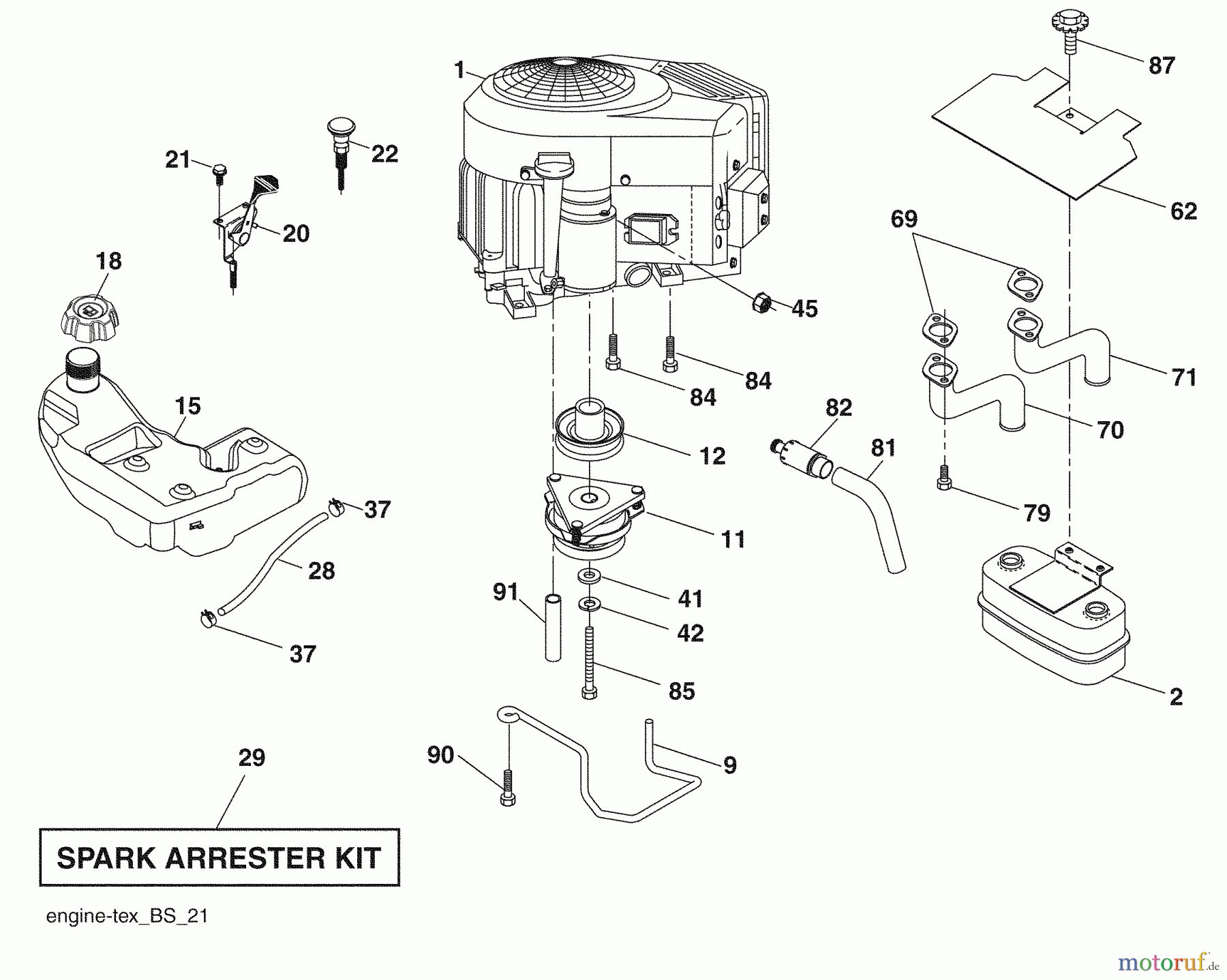Husqvarna Rasen und Garten Traktoren YTH 2454 (96043005401) - Husqvarna Yard Tractor (2008-12 & After) Engine