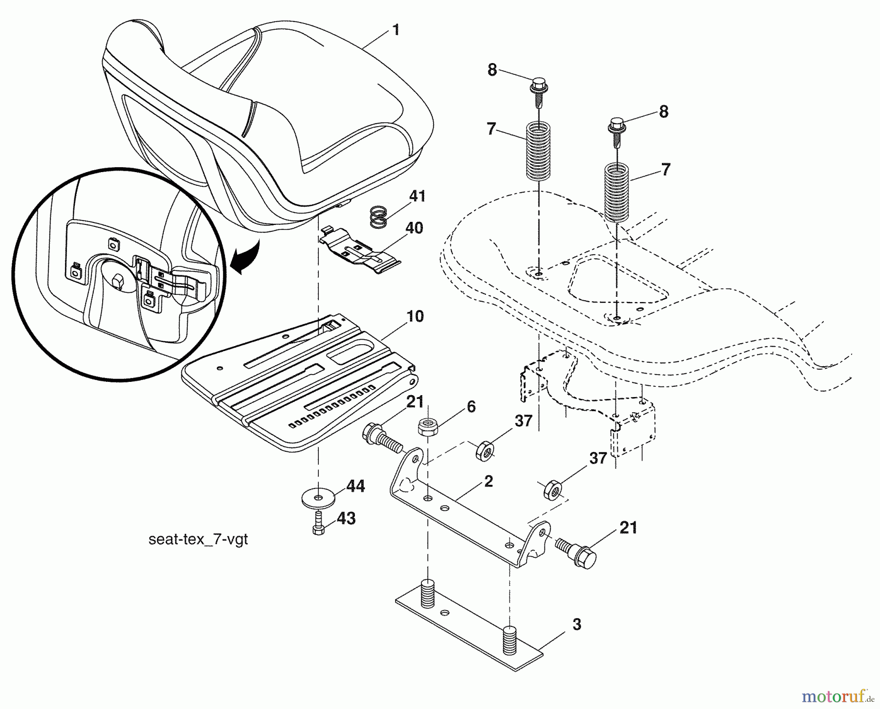 Husqvarna Rasen und Garten Traktoren YTH 2454 (96043005401) - Husqvarna Yard Tractor (2008-12 & After) Seat Assembly