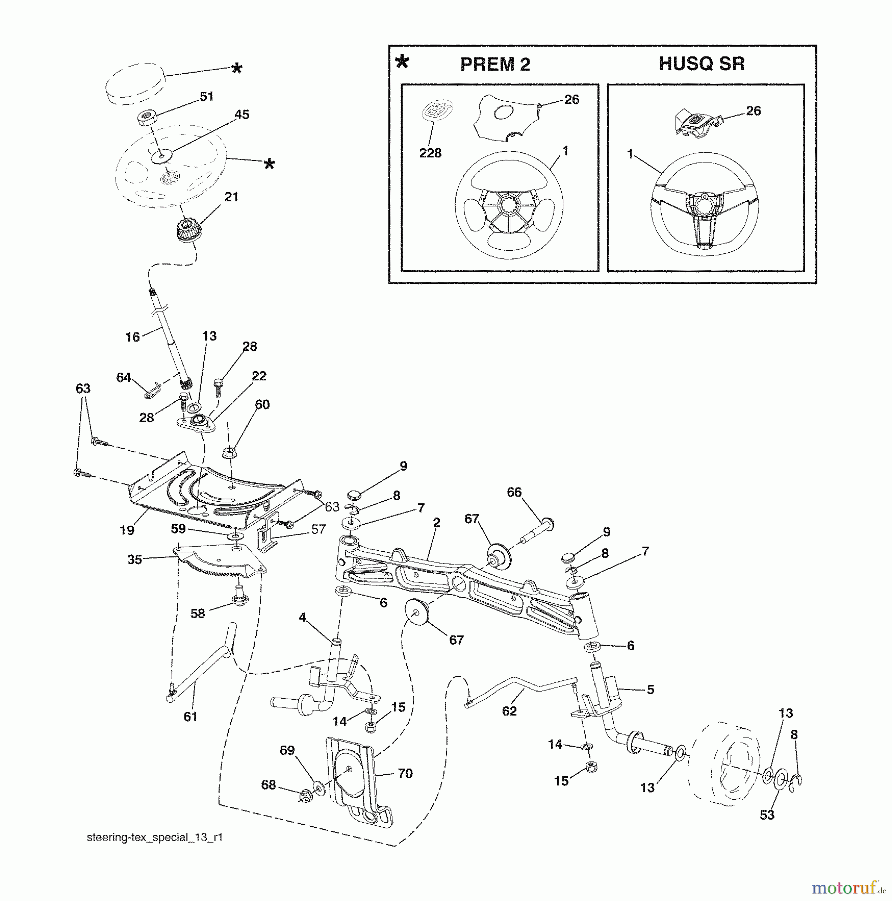 Husqvarna Rasen und Garten Traktoren YTH 2454 (96043005401) - Husqvarna Yard Tractor (2008-12 & After) Steering Assembly