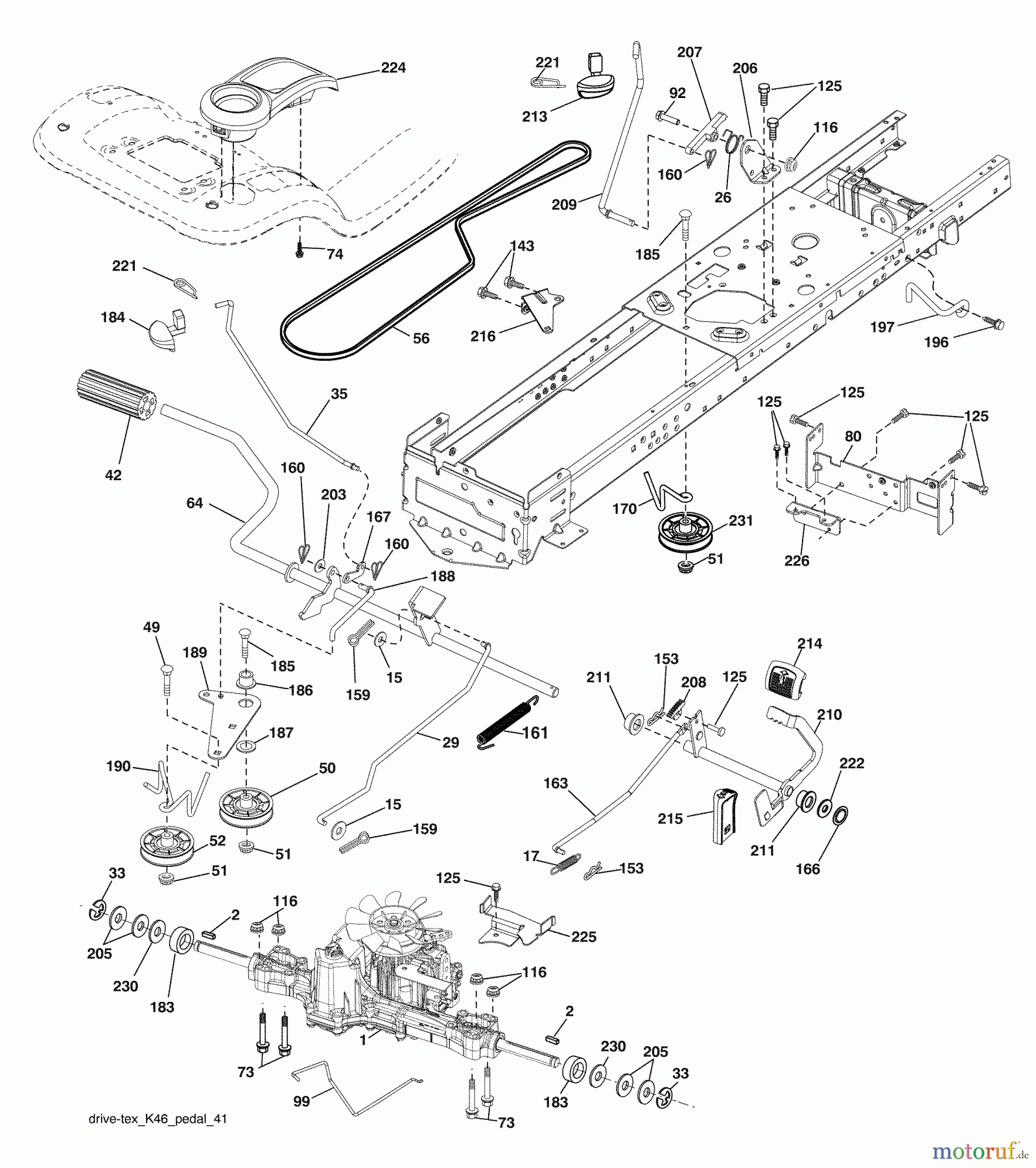 Husqvarna Rasen und Garten Traktoren YTH 2454 (96043005402) - Husqvarna Yard Tractor (2008-12 & After) Drive