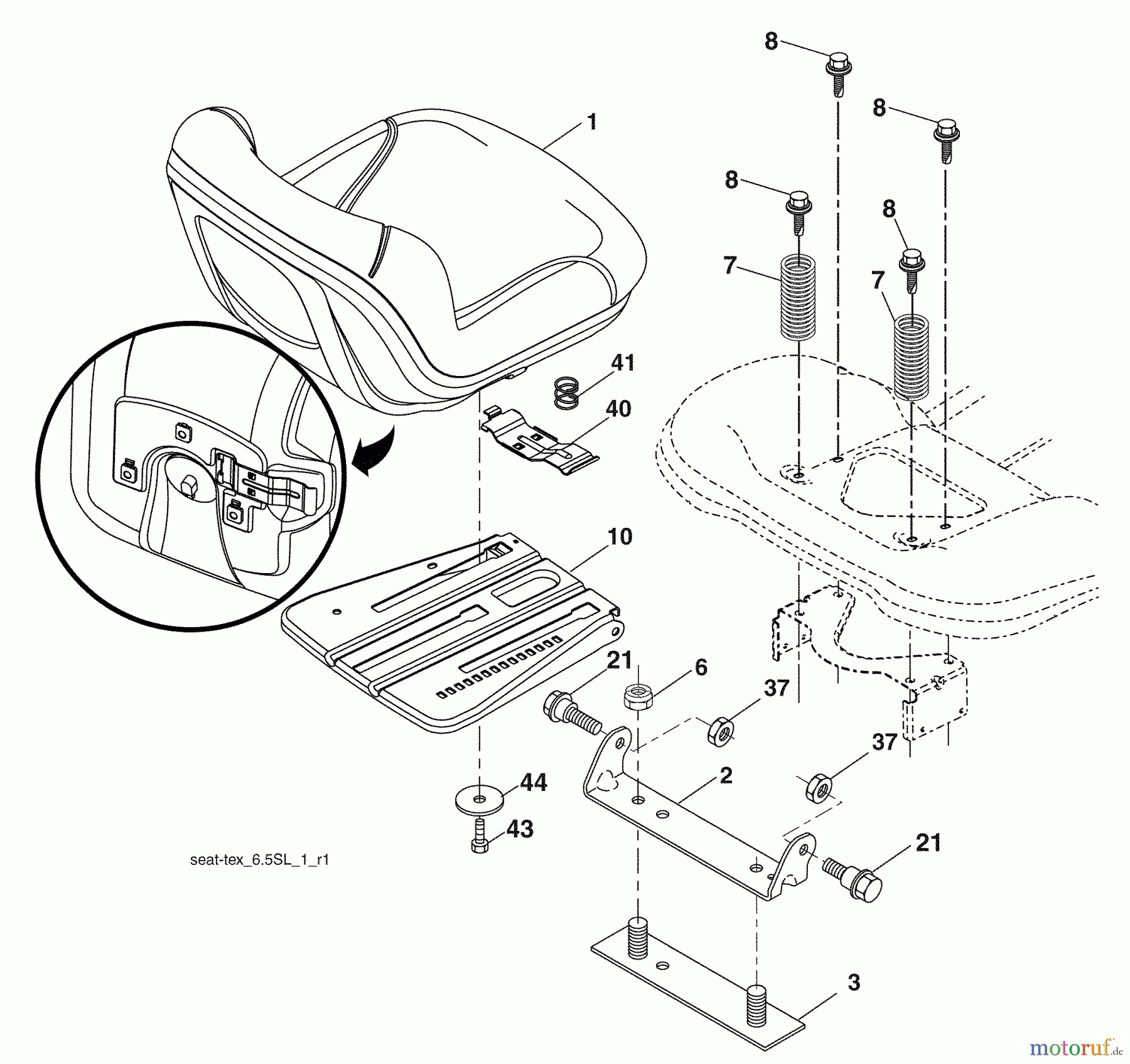 Husqvarna Rasen und Garten Traktoren YTH 2454 (96043005402) - Husqvarna Yard Tractor (2008-12 & After) Seat Assembly