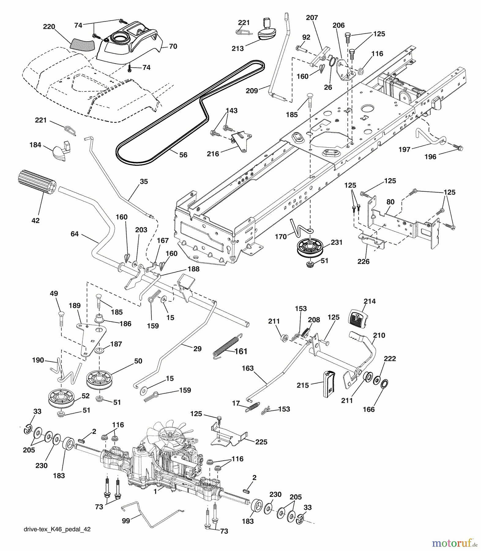 Husqvarna Rasen und Garten Traktoren YTH 2454 (96043006000) - Husqvarna Yard Tractor (2008-12 & After) Drive