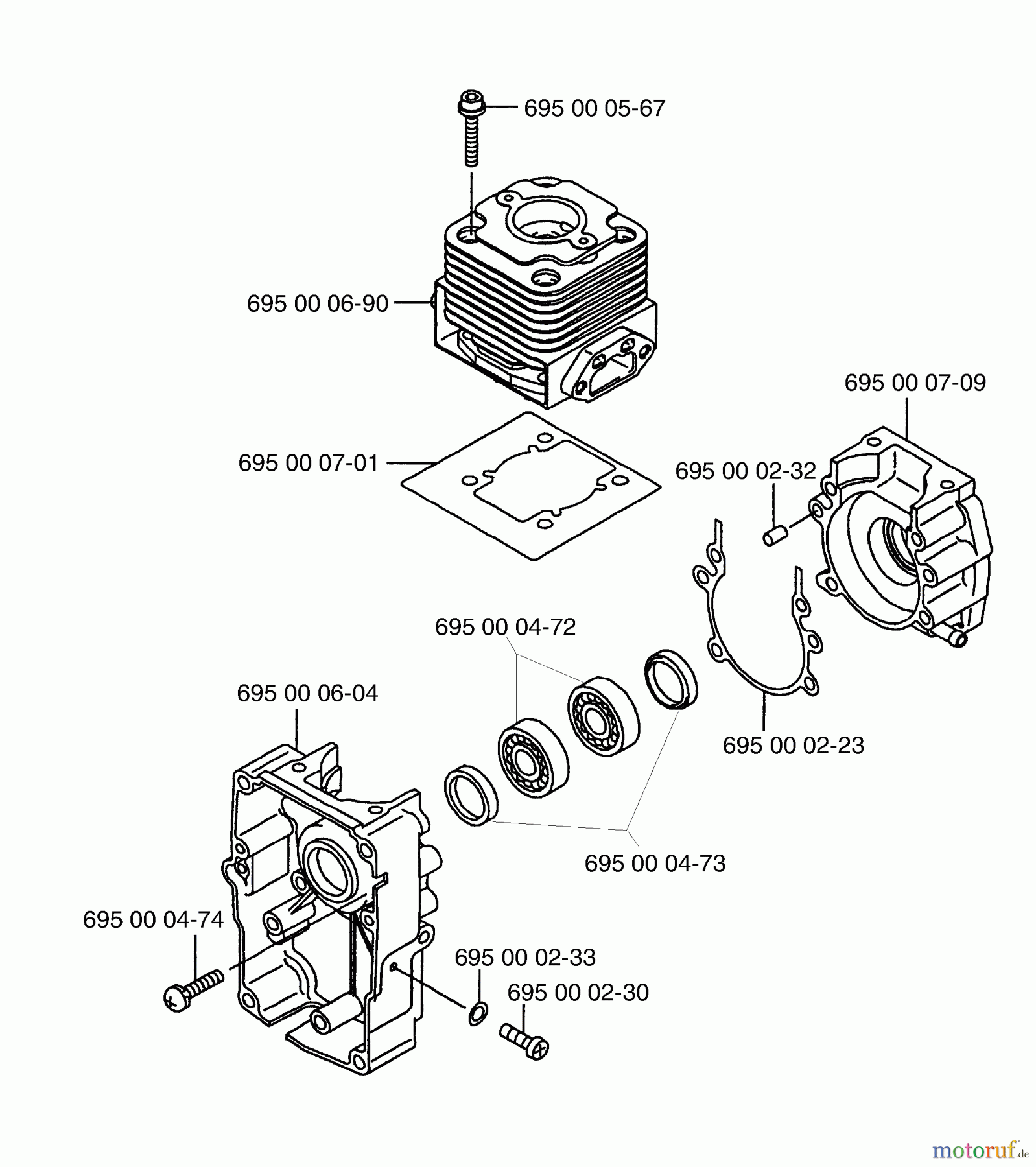 Husqvarna Bläser / Sauger / Häcksler / Mulchgeräte 145 BF - Husqvarna Backpack Blower (Carb II) (2001-04 & After) (California) Cylinder / Crankcase