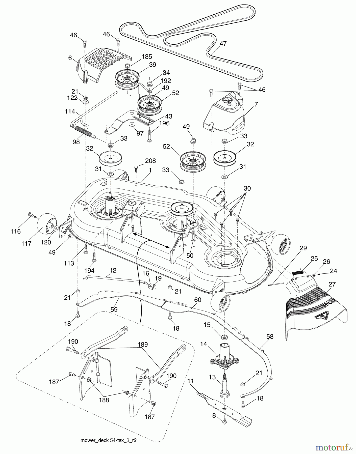 Husqvarna Rasen und Garten Traktoren YTH 2454 (96043006000) - Husqvarna Yard Tractor (2008-12 & After) Mower Deck