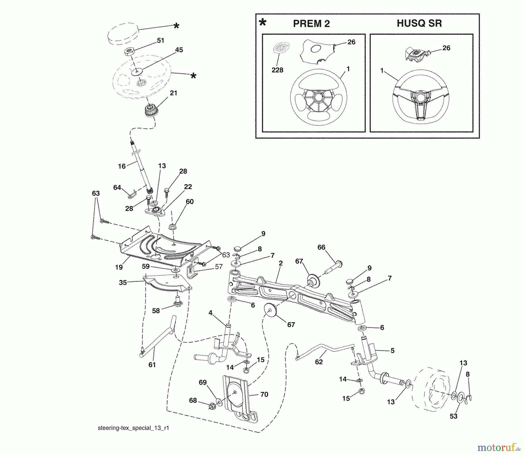Husqvarna Rasen und Garten Traktoren YTH 2454 (96043006000) - Husqvarna Yard Tractor (2008-12 & After) Steering Assembly