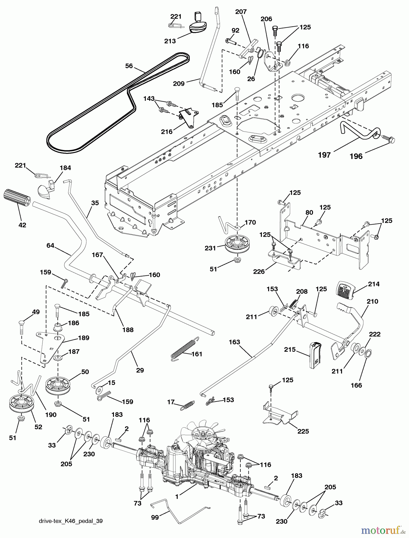 Husqvarna Rasen und Garten Traktoren YTH 2454 (96043009300) - Husqvarna Yard Tractor (2010-02 & After) Drive