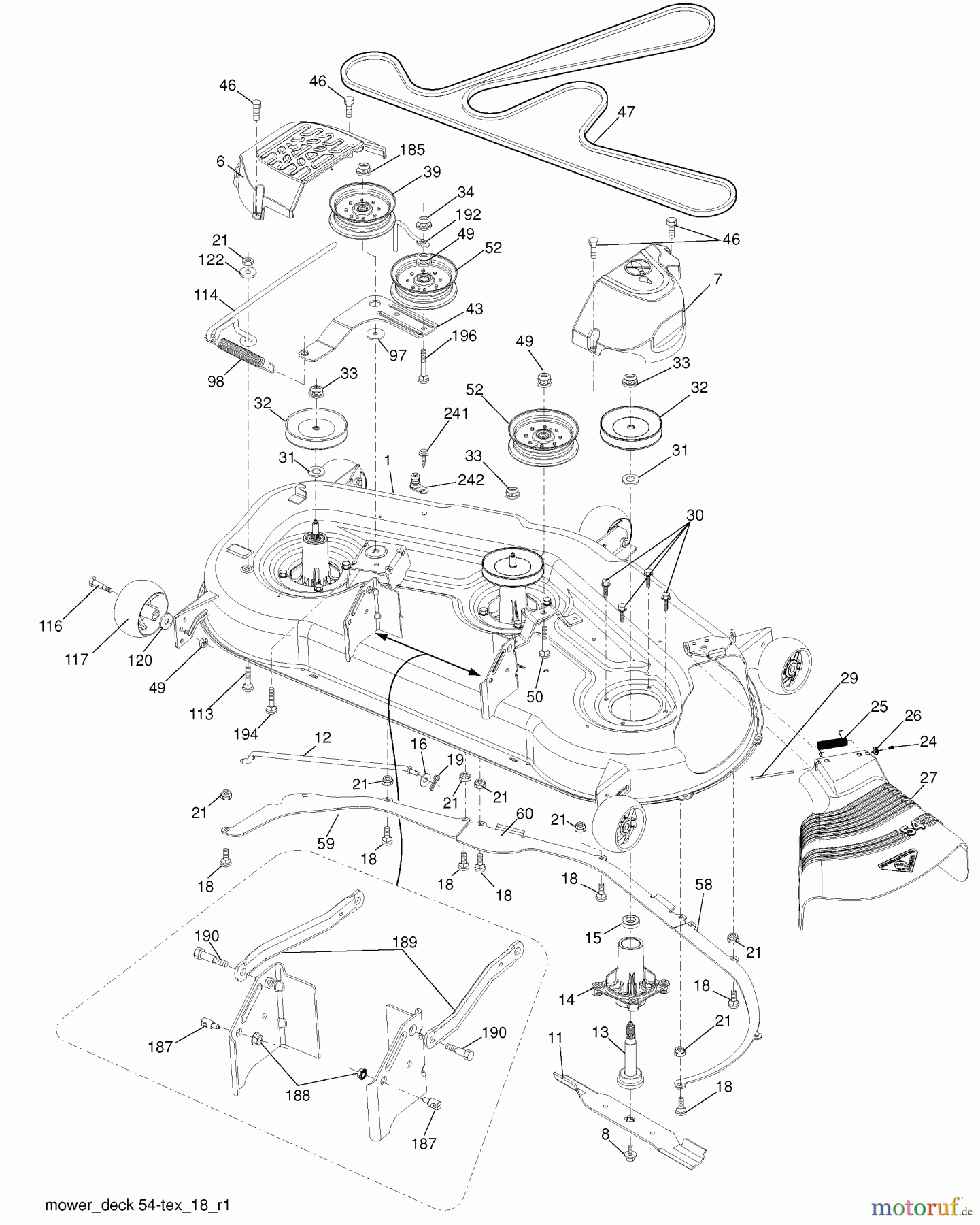 Husqvarna Rasen und Garten Traktoren YTH 2454 (96043009300) - Husqvarna Yard Tractor (2010-02 & After) Mower Deck