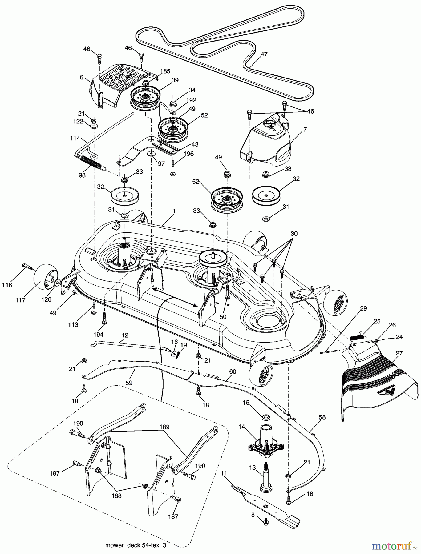 Husqvarna Rasen und Garten Traktoren YTH 2454T (96043002203) - Husqvarna Yard Tractor (2006-03 & After) Mower Deck